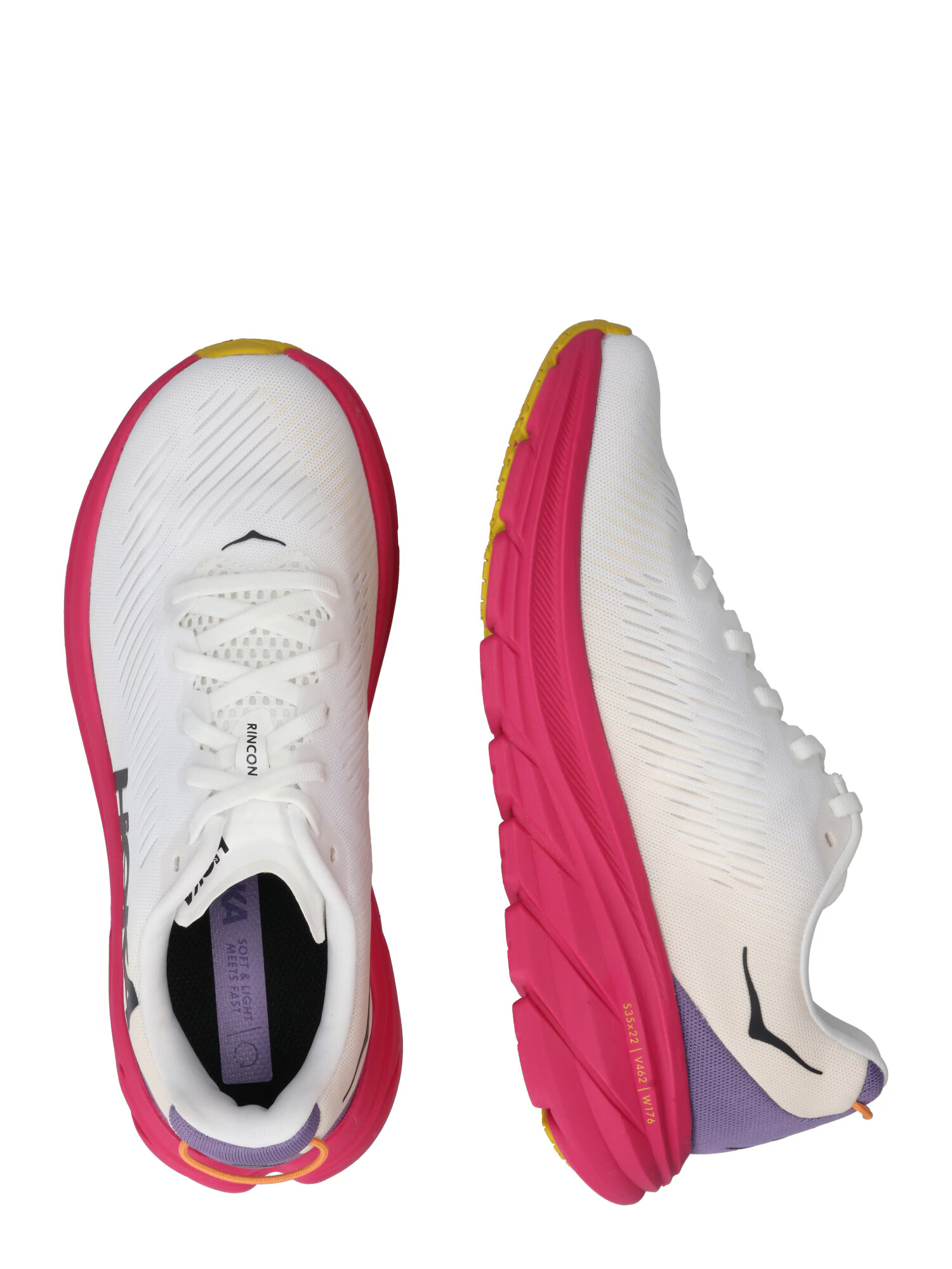 Hoka One One Sneaker de alergat 'Rincon 3' galben șofran / mov prună / magenta / negru / alb - Pled.ro