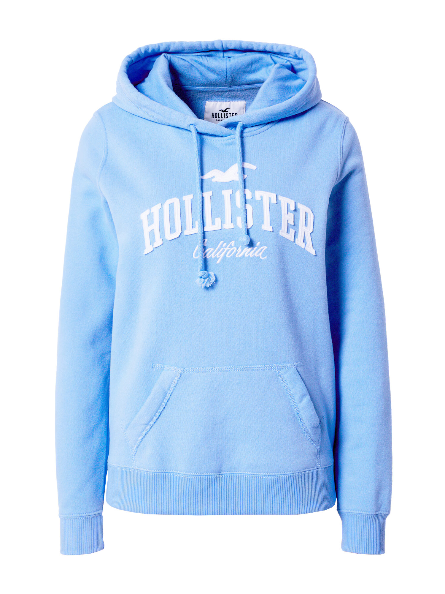 HOLLISTER Bluză de molton albastru fumuriu / alb - Pled.ro