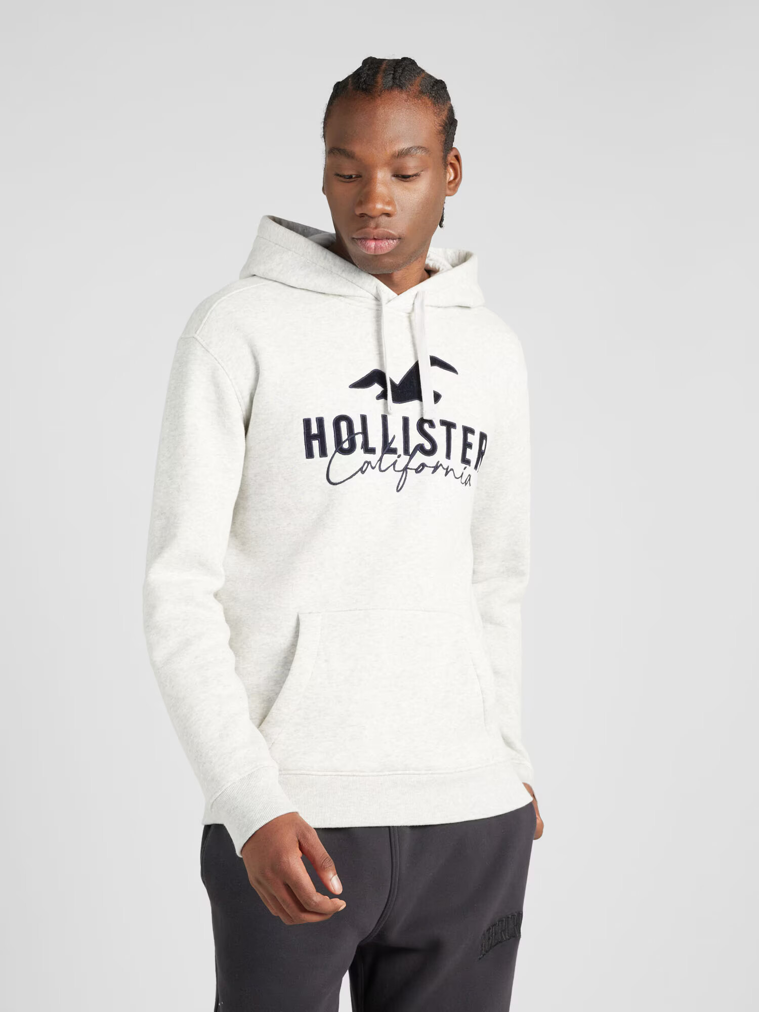 HOLLISTER Bluză de molton albastru ultramarin / gri amestecat / negru - Pled.ro