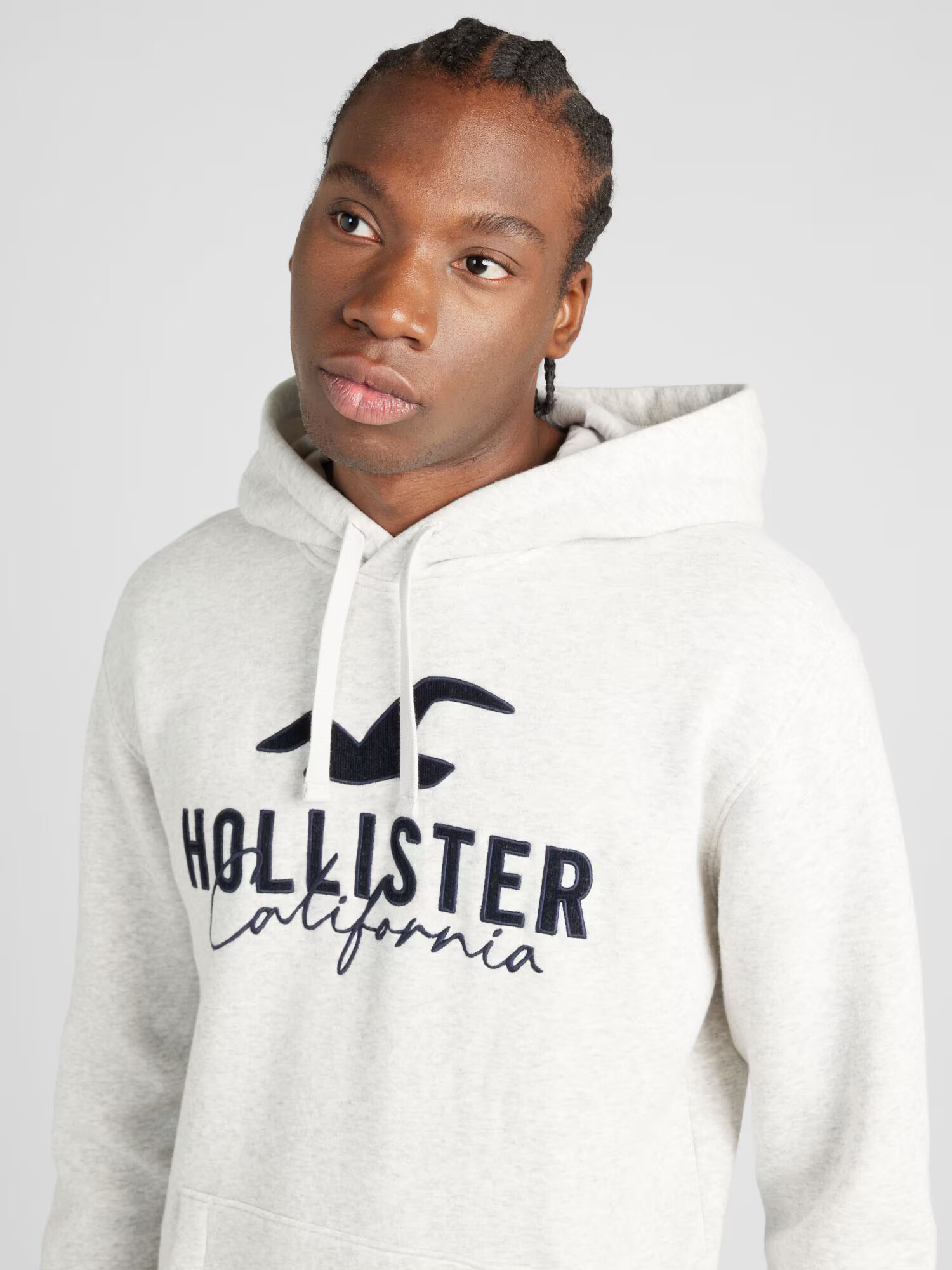 HOLLISTER Bluză de molton albastru ultramarin / gri amestecat / negru - Pled.ro