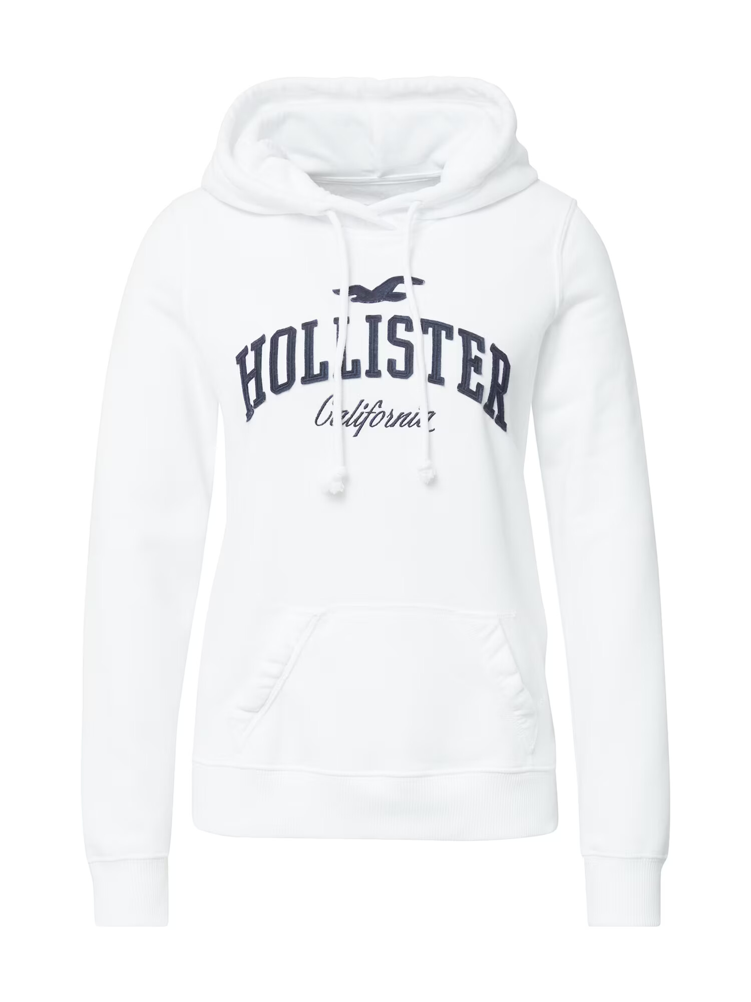 HOLLISTER Bluză de molton bleumarin / alb - Pled.ro