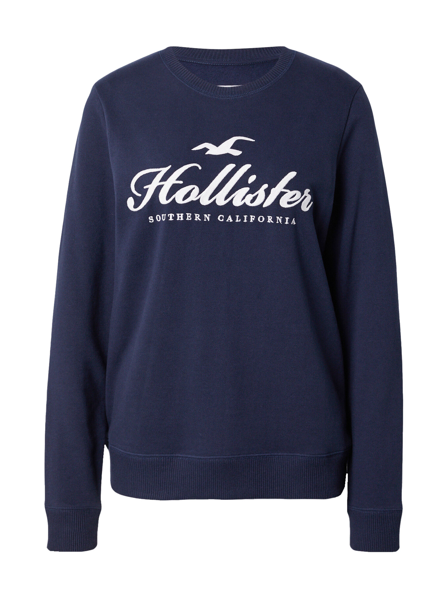 HOLLISTER Bluză de molton bleumarin / alb - Pled.ro