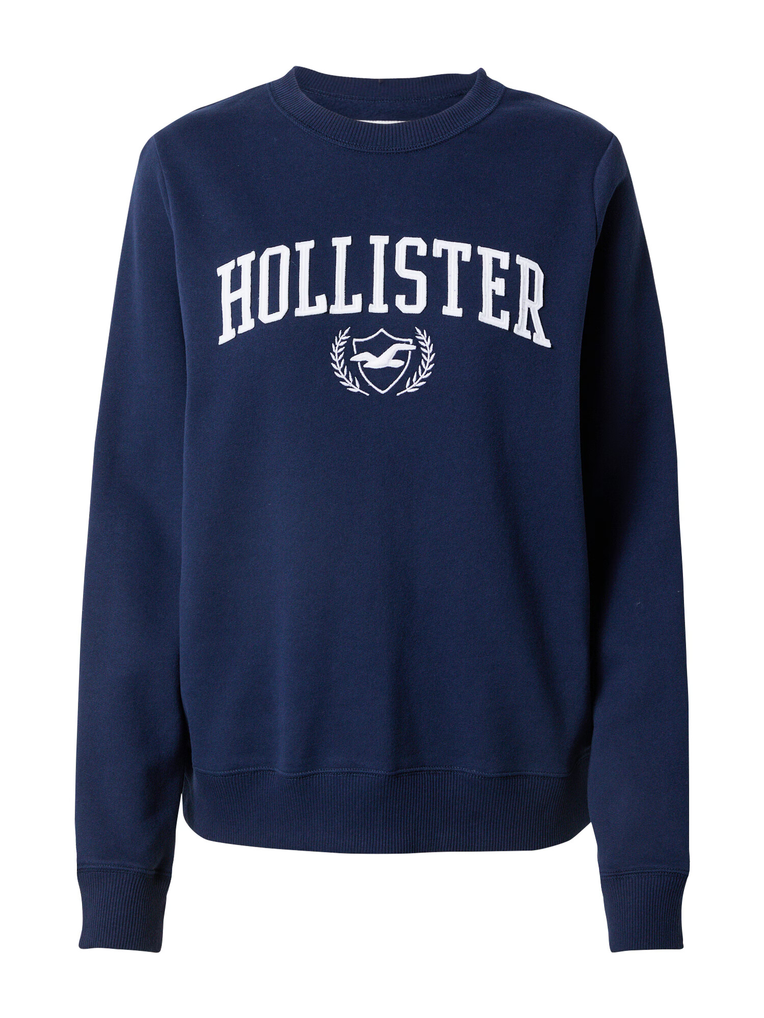 HOLLISTER Bluză de molton bleumarin / alb - Pled.ro