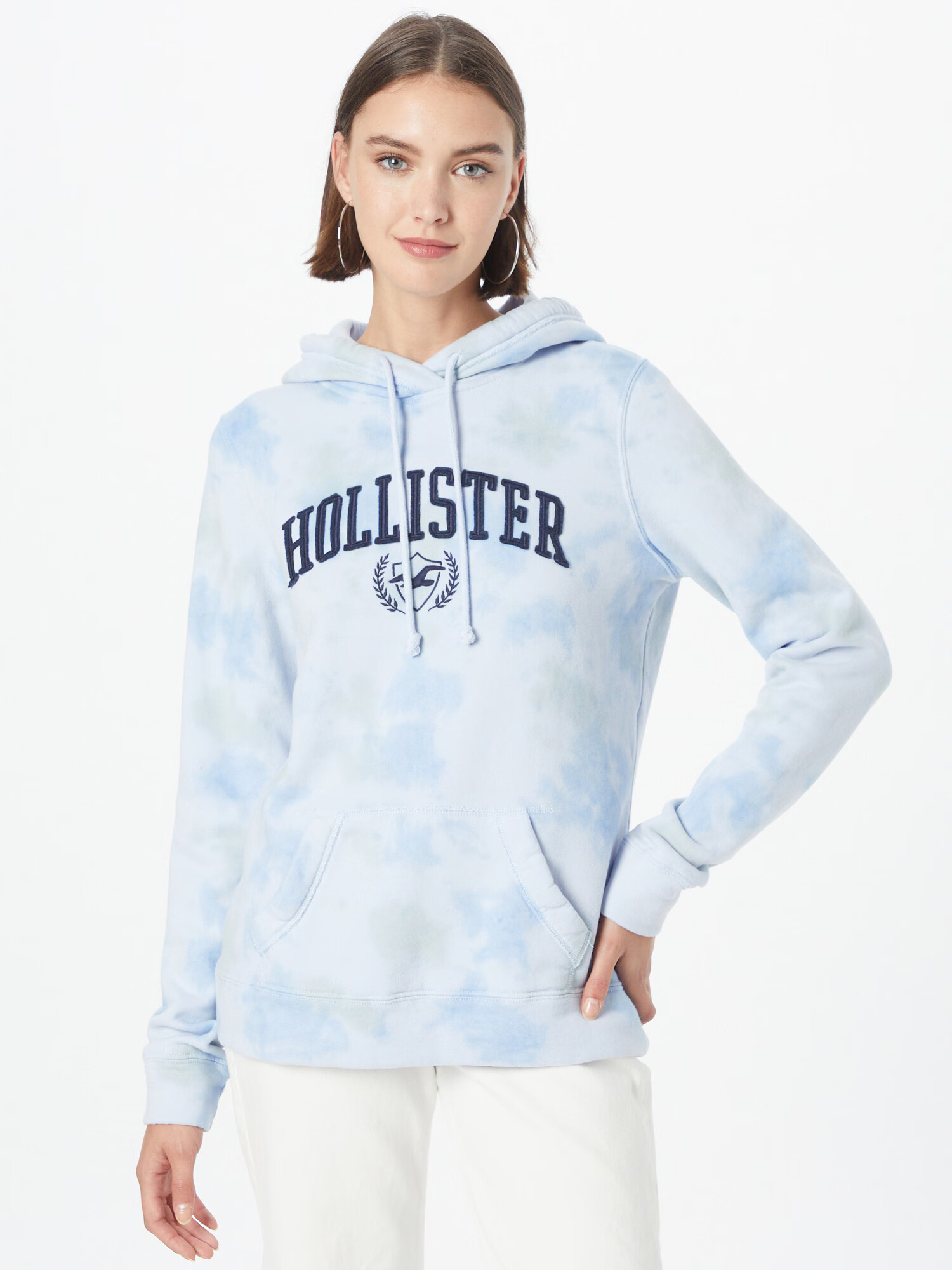 HOLLISTER Bluză de molton bleumarin / albastru deschis / alb murdar - Pled.ro