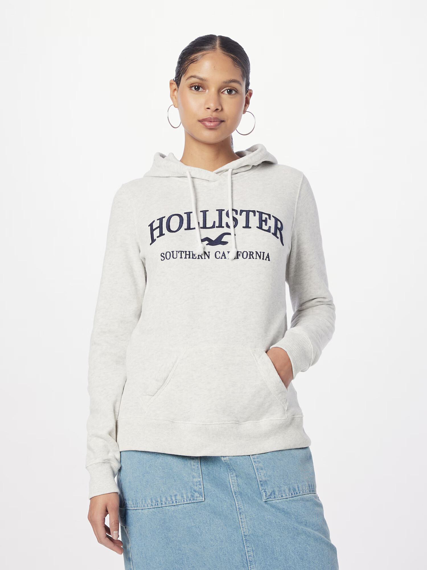 HOLLISTER Bluză de molton bleumarin / gri amestecat - Pled.ro