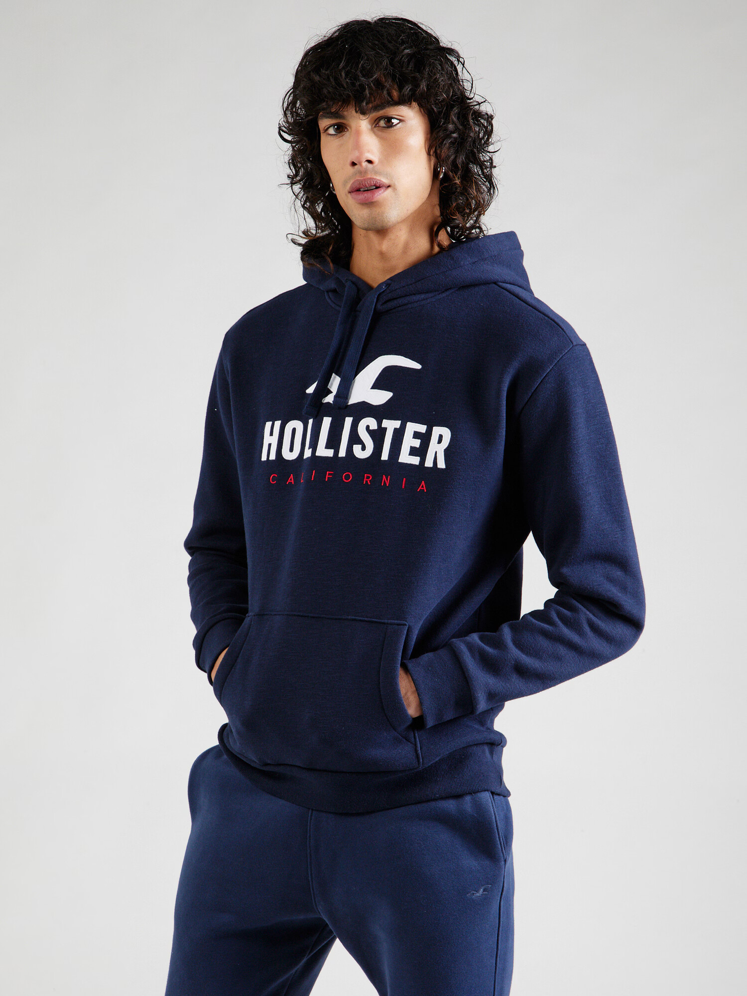 HOLLISTER Bluză de molton bleumarin / roșu / alb - Pled.ro