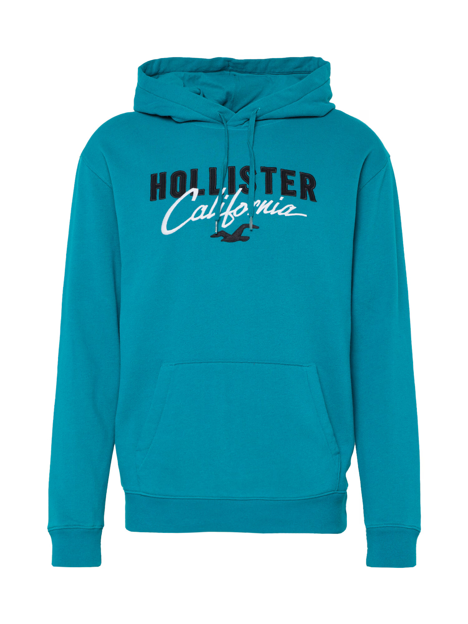 HOLLISTER Bluză de molton cyan / negru / alb - Pled.ro