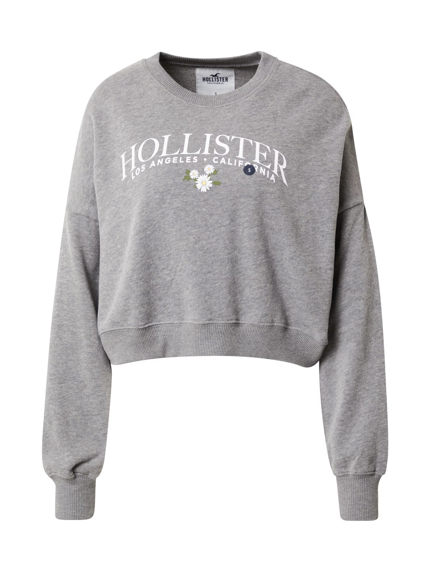 HOLLISTER Bluză de molton gri amestecat / kaki / alb - Pled.ro