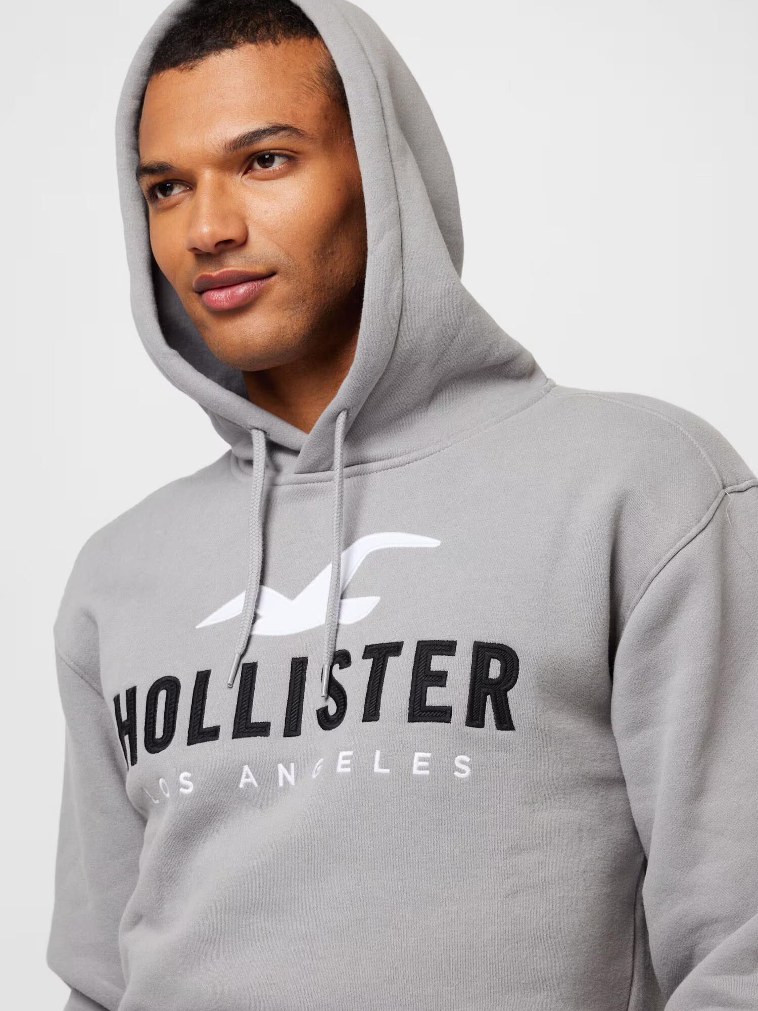 HOLLISTER Bluză de molton gri / negru / alb natural - Pled.ro