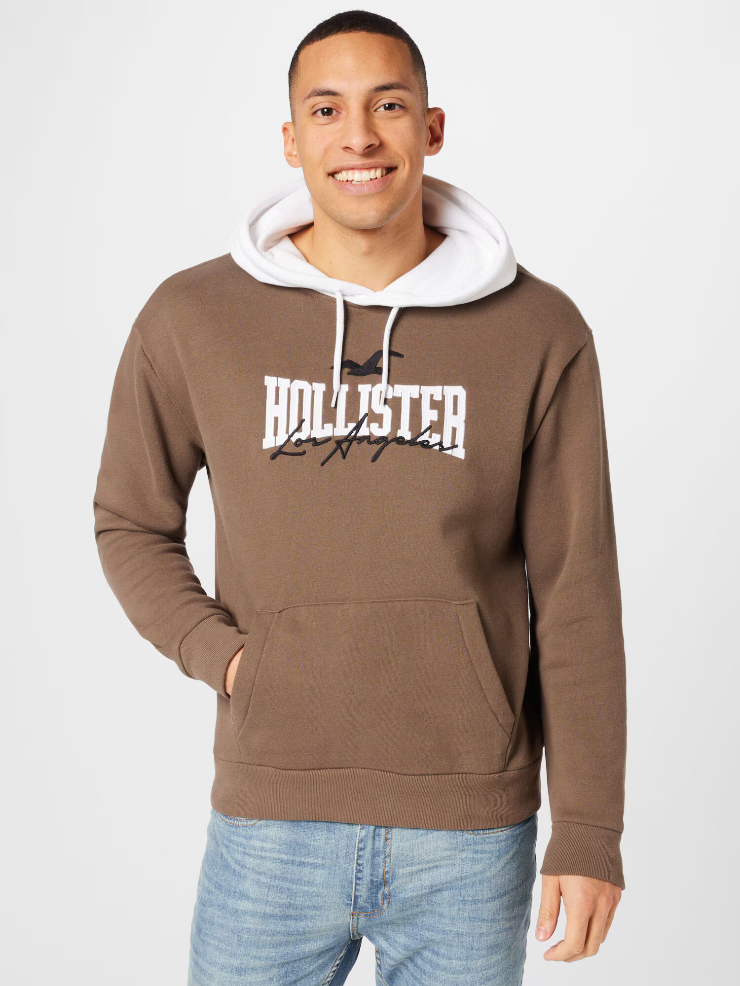 HOLLISTER Bluză de molton maro / negru / alb - Pled.ro