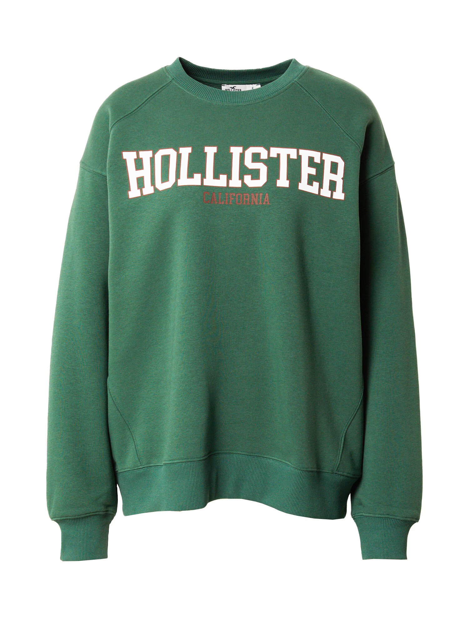 HOLLISTER Bluză de molton maro pueblo / verde smarald / alb - Pled.ro