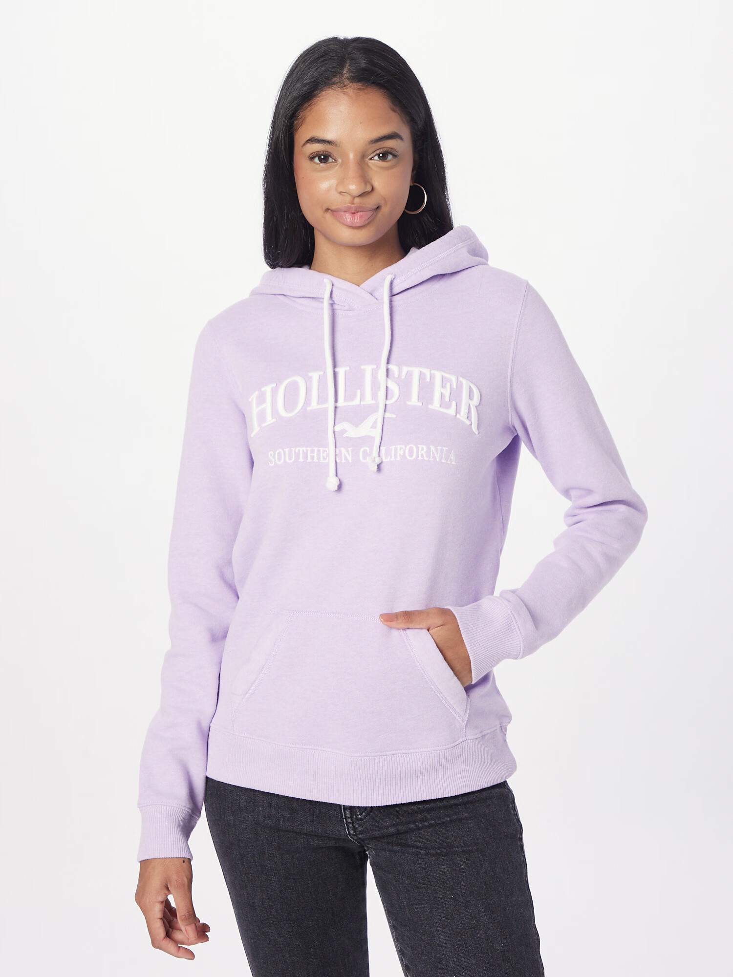 HOLLISTER Bluză de molton mov liliachiu / alb - Pled.ro