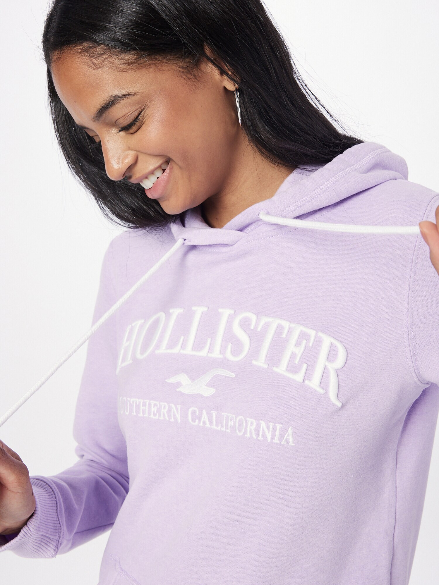 HOLLISTER Bluză de molton mov liliachiu / alb - Pled.ro