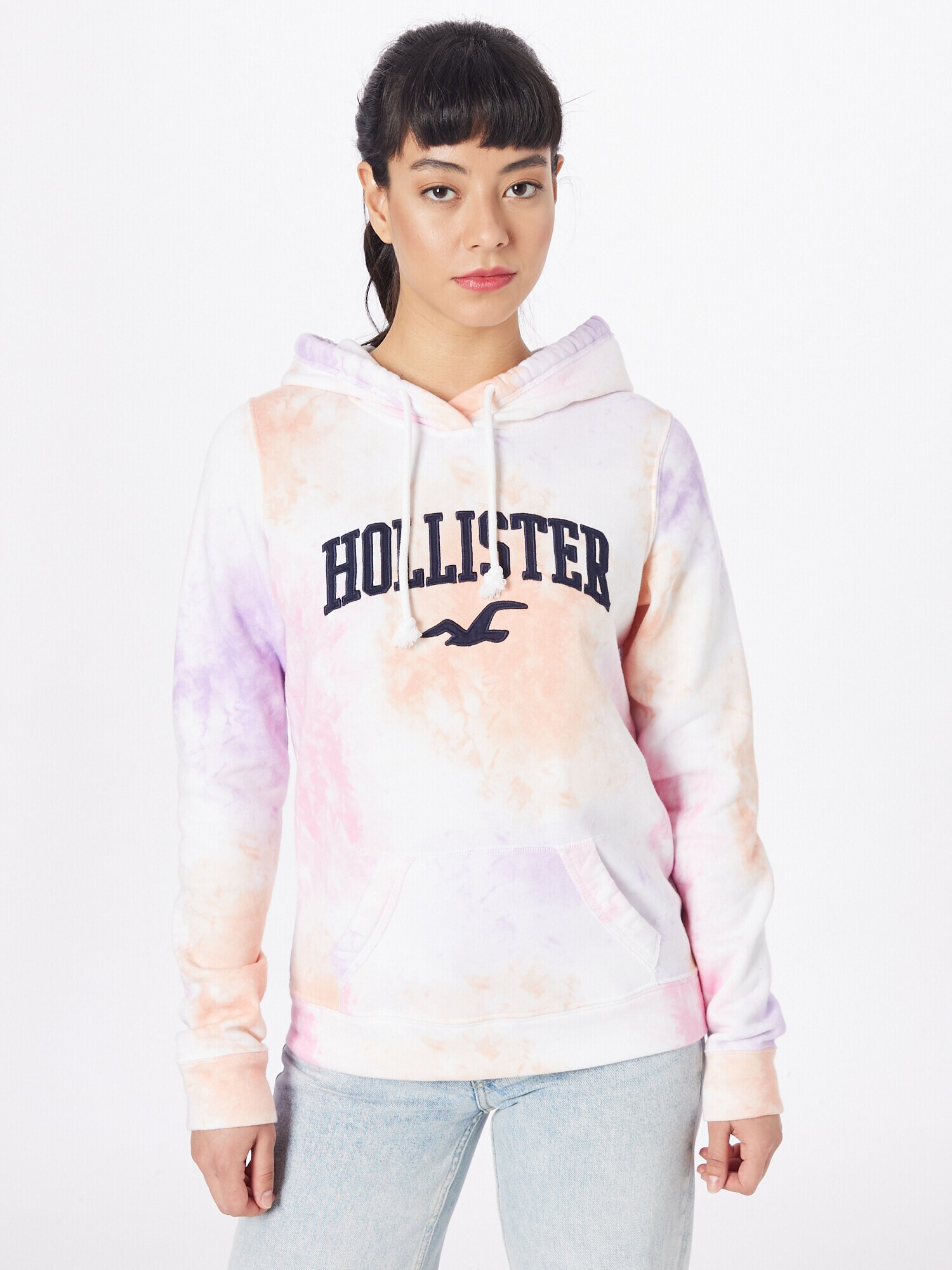 HOLLISTER Bluză de molton mov pastel / portocaliu pastel / roz pastel / negru / alb murdar - Pled.ro