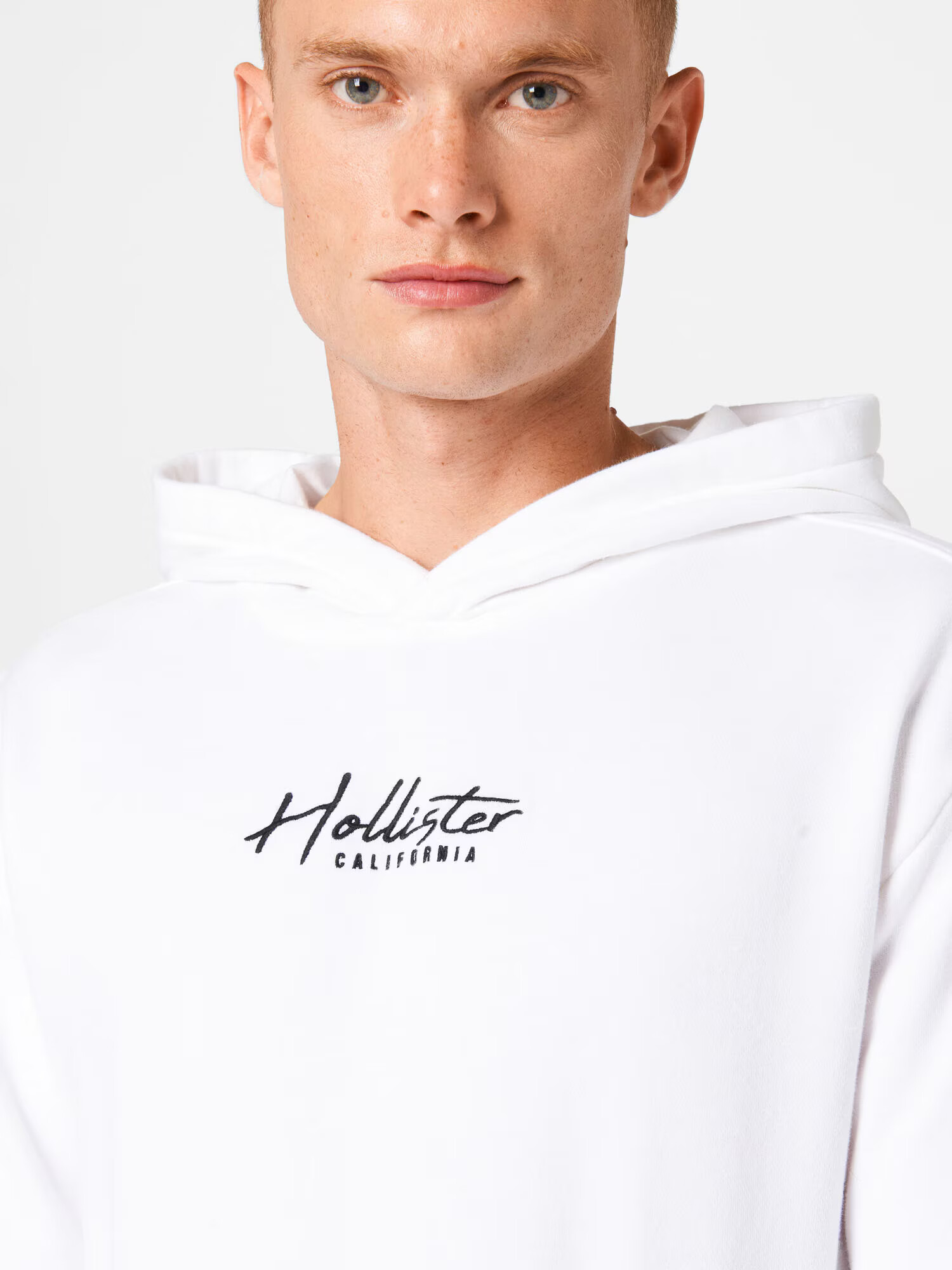 HOLLISTER Bluză de molton negru / alb - Pled.ro