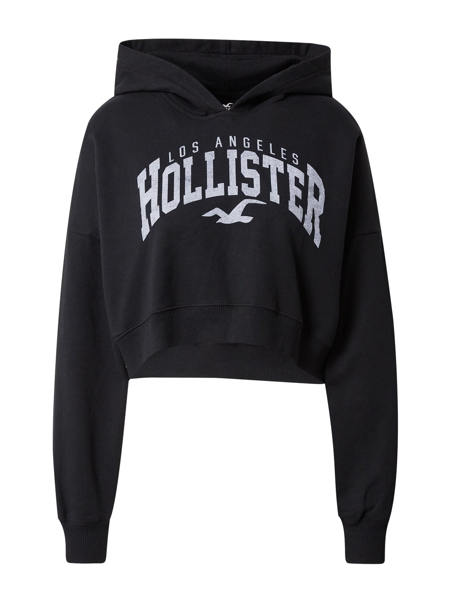 HOLLISTER Bluză de molton negru / alb - Pled.ro