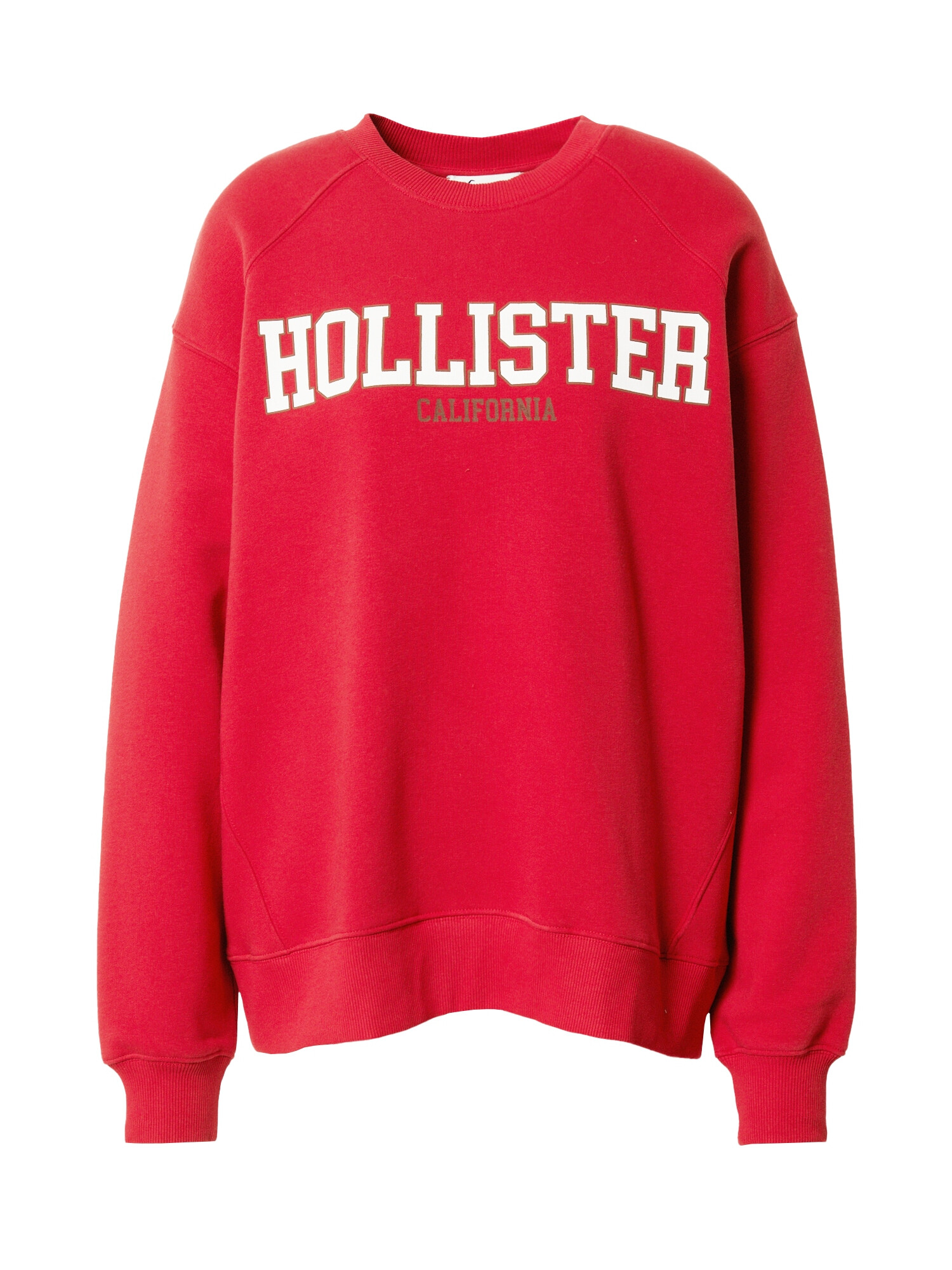 HOLLISTER Bluză de molton oliv / roșu rodie / alb - Pled.ro