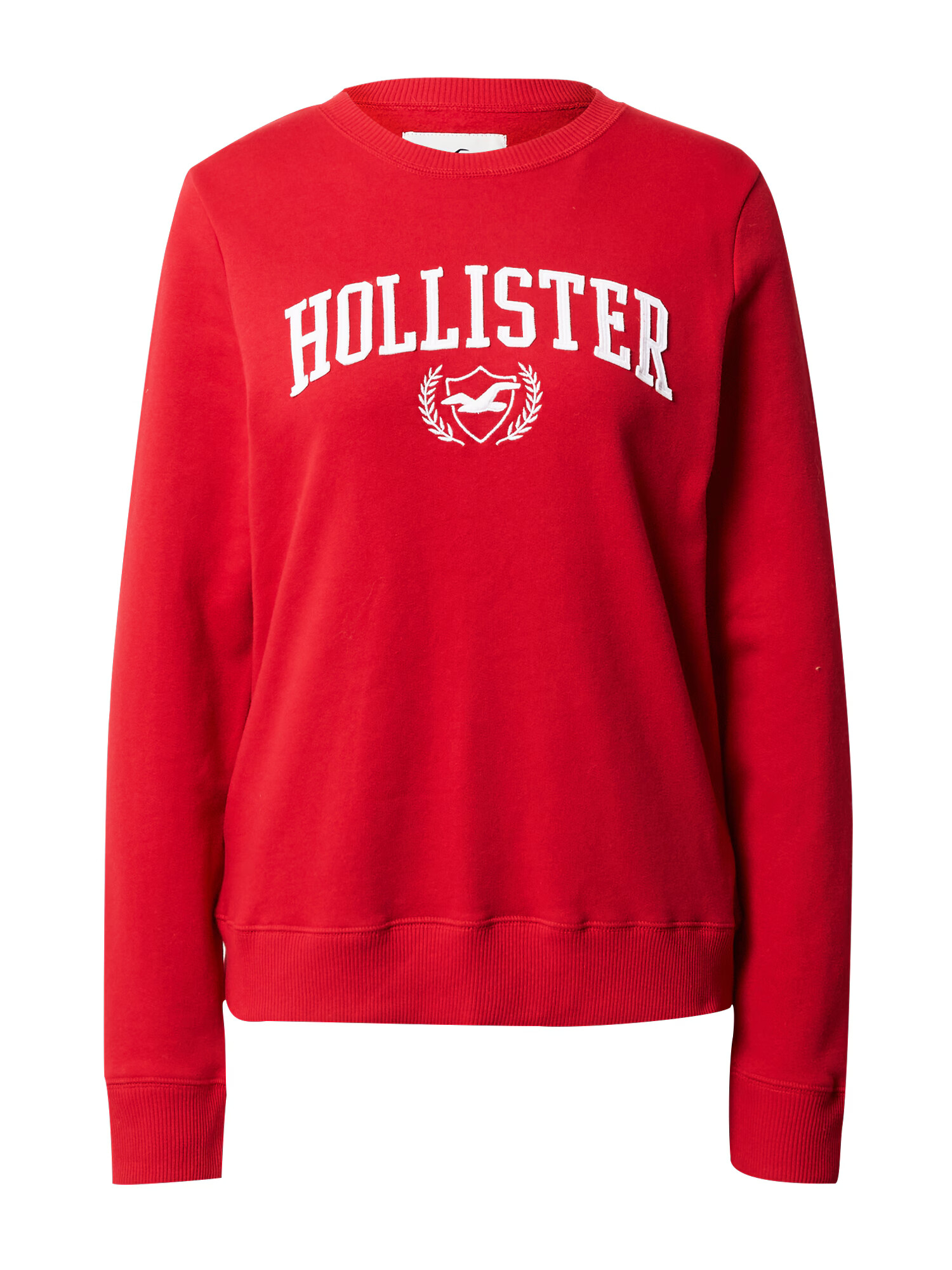 HOLLISTER Bluză de molton roșu / alb - Pled.ro