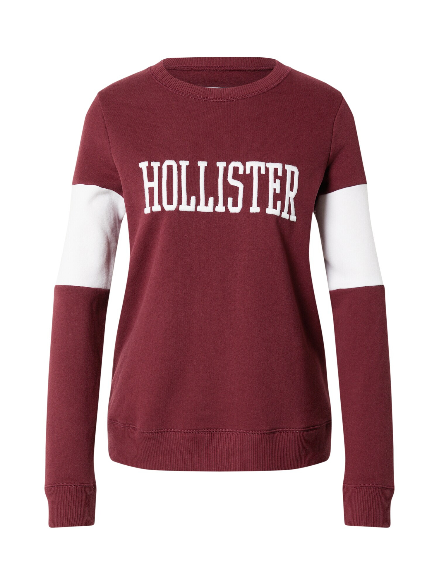 HOLLISTER Bluză de molton roșu vin / alb - Pled.ro