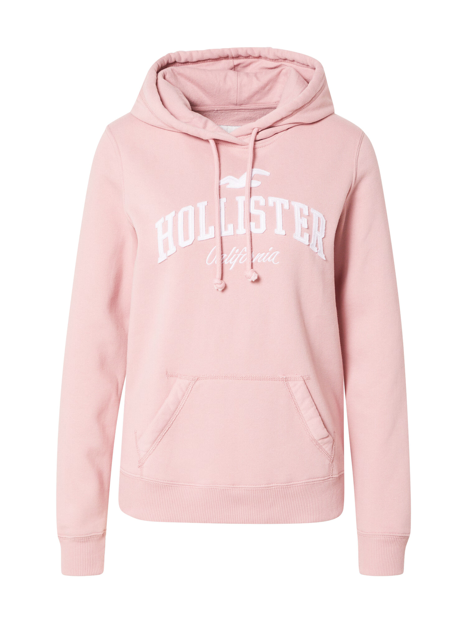 HOLLISTER Bluză de molton roz / alb - Pled.ro