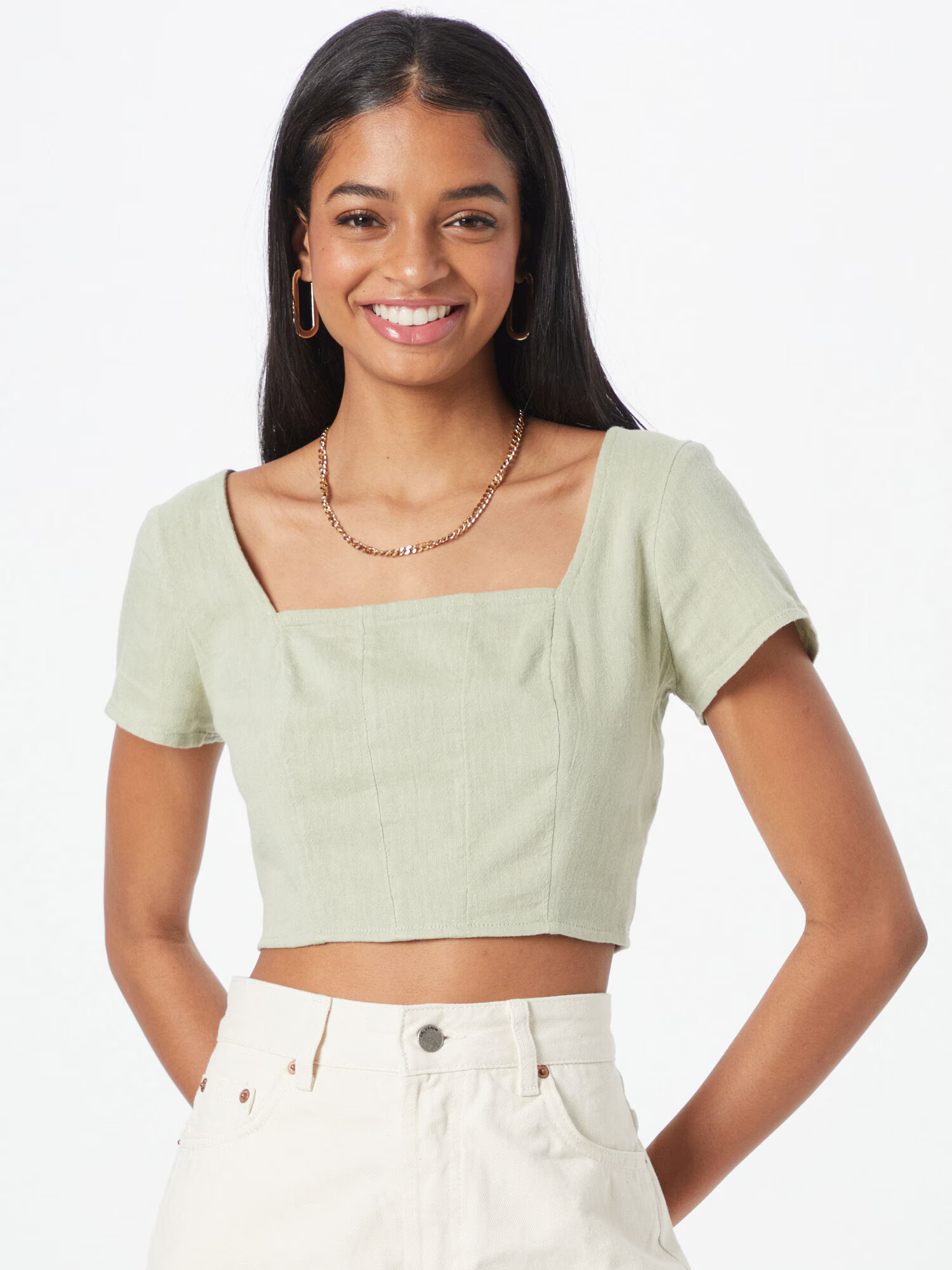 HOLLISTER Bluză verde pastel - Pled.ro