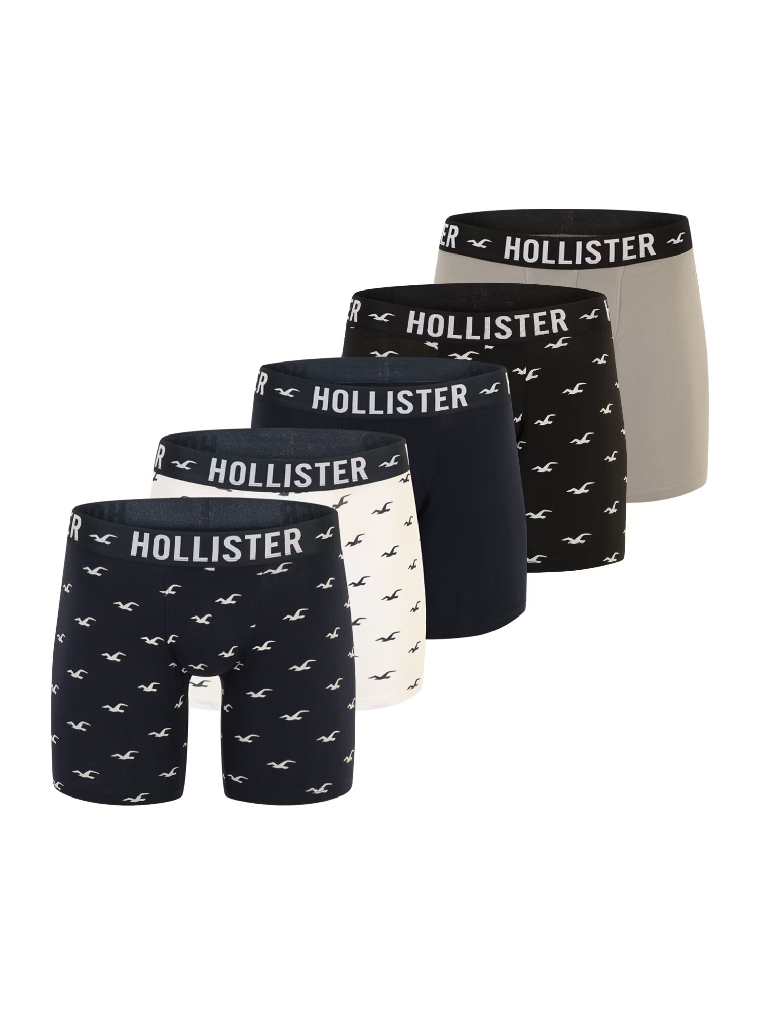 HOLLISTER Boxeri albastru / kaki / negru / alb - Pled.ro