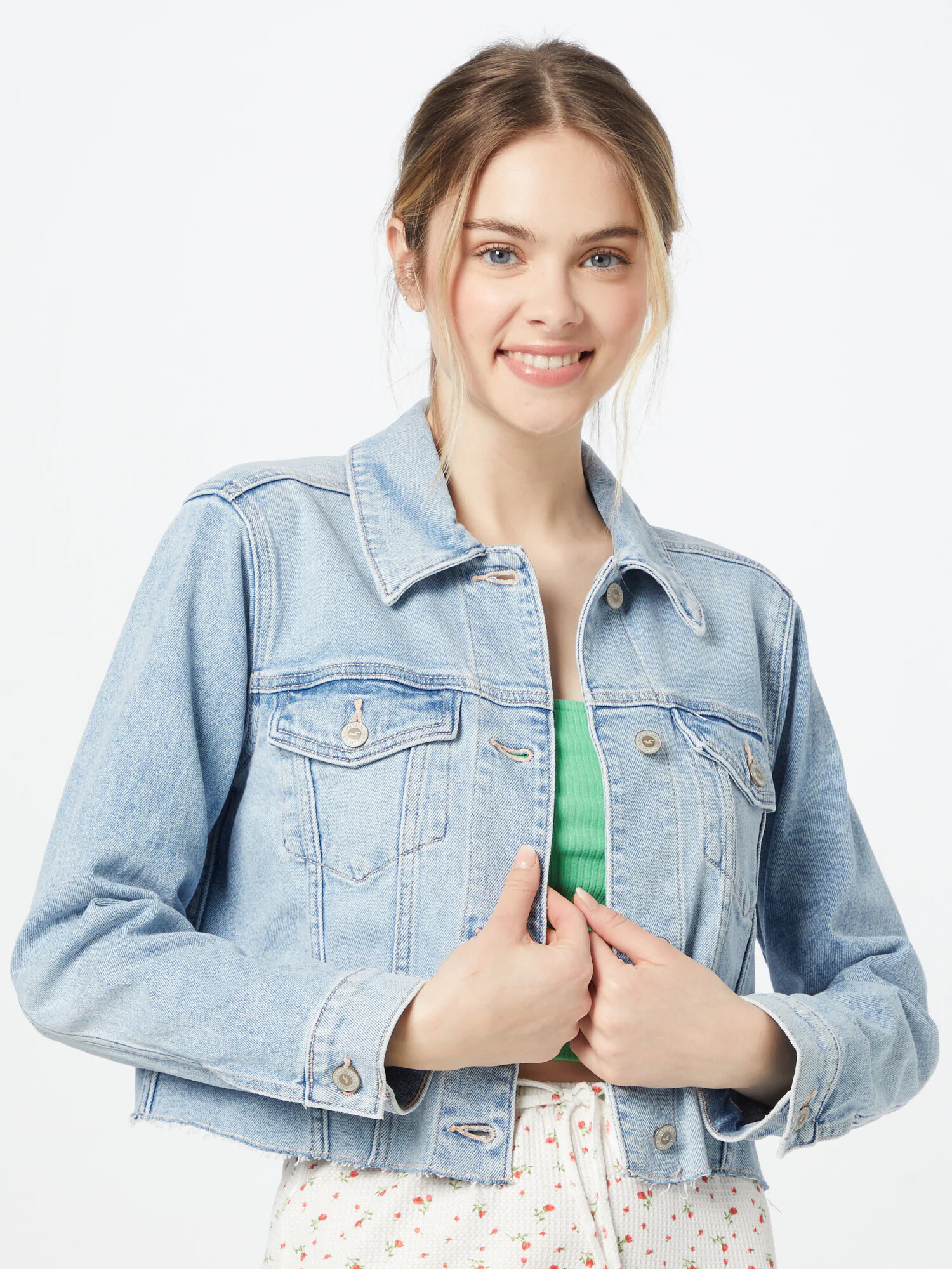 HOLLISTER Geacă de primăvară-toamnă albastru denim - Pled.ro