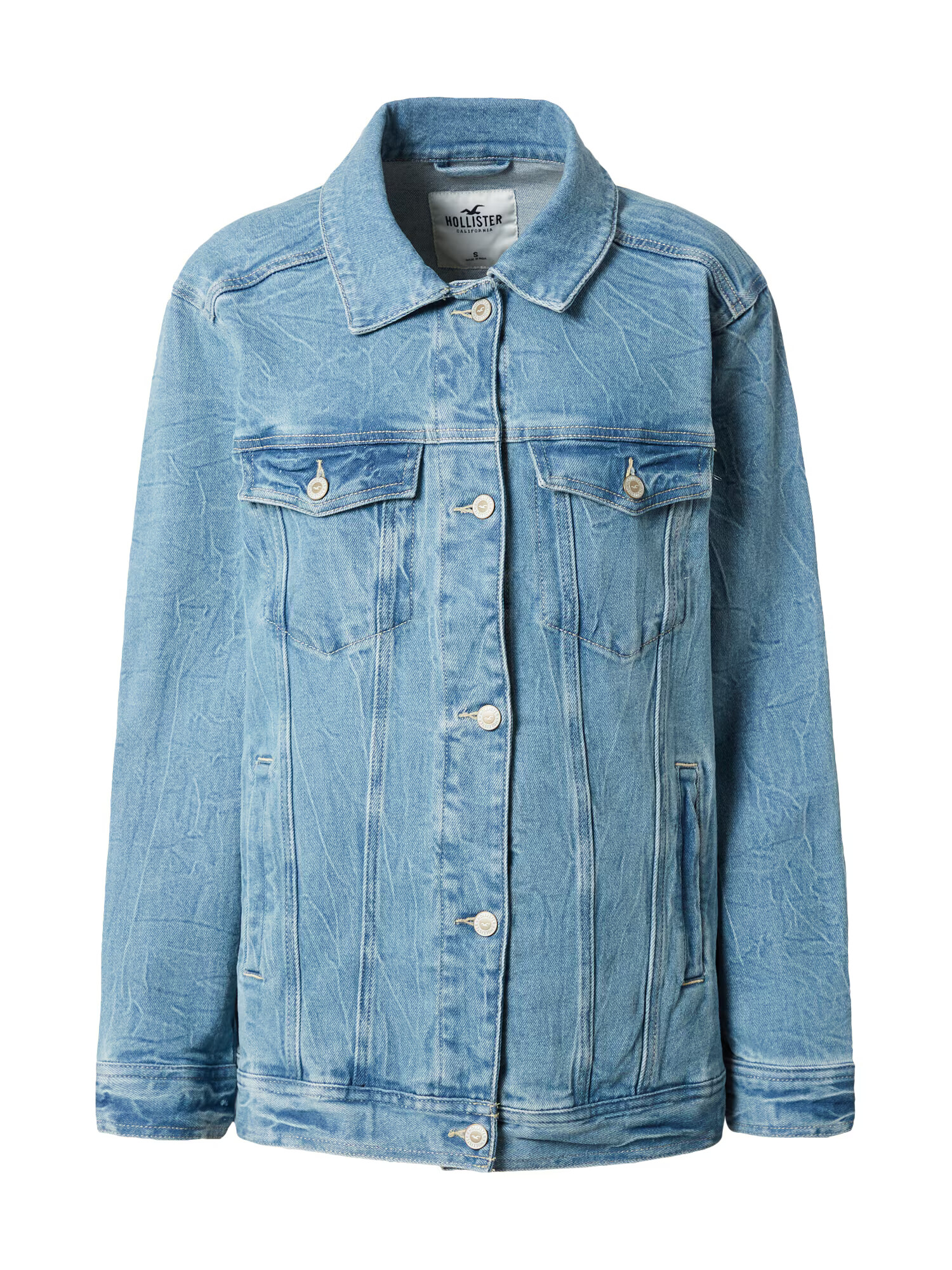 HOLLISTER Geacă de primăvară-toamnă albastru denim - Pled.ro