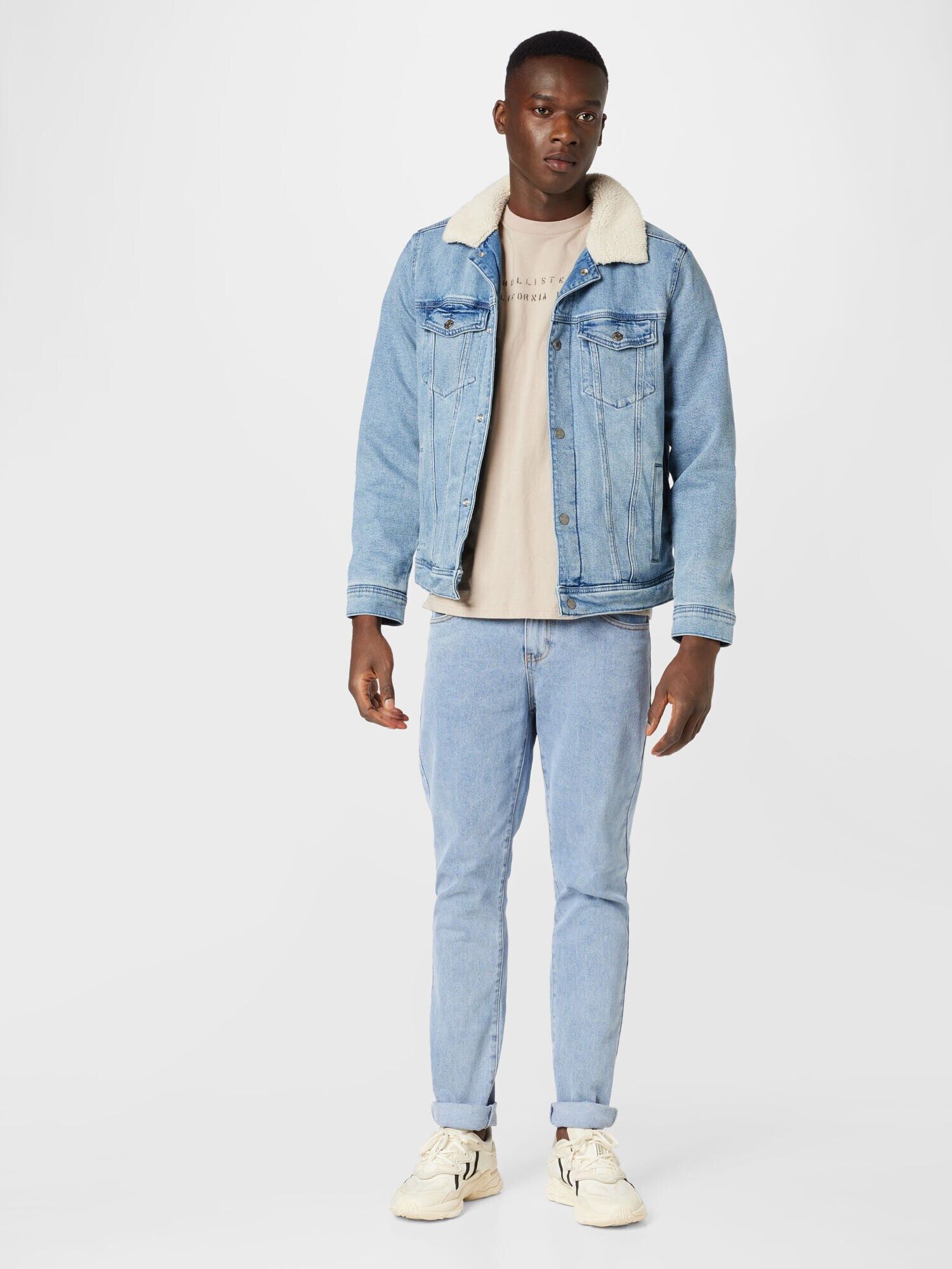 HOLLISTER Geacă de primăvară-toamnă crem / albastru denim - Pled.ro