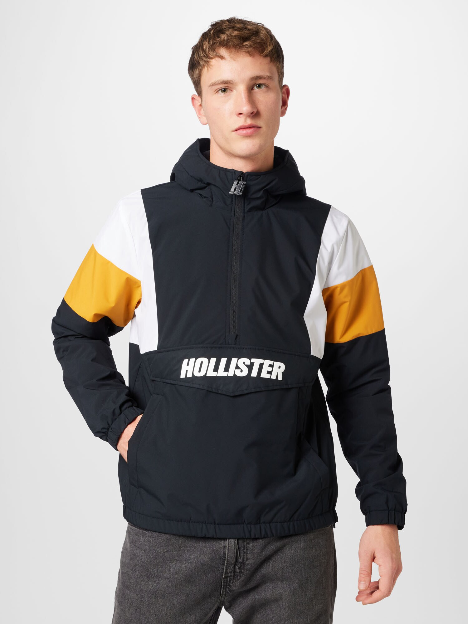 HOLLISTER Geacă de primăvară-toamnă galben / negru / alb - Pled.ro