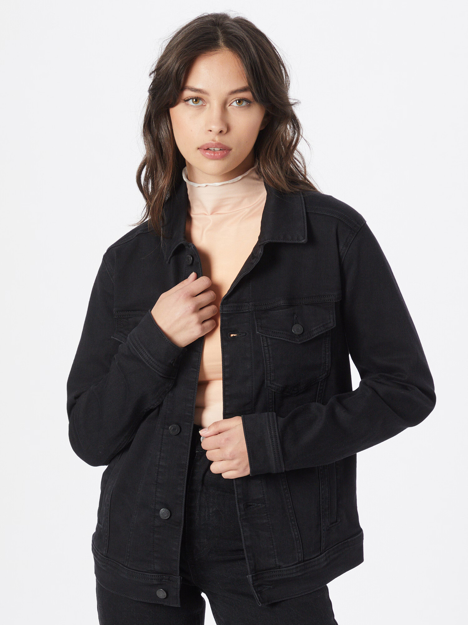 HOLLISTER Geacă de primăvară-toamnă negru denim - Pled.ro