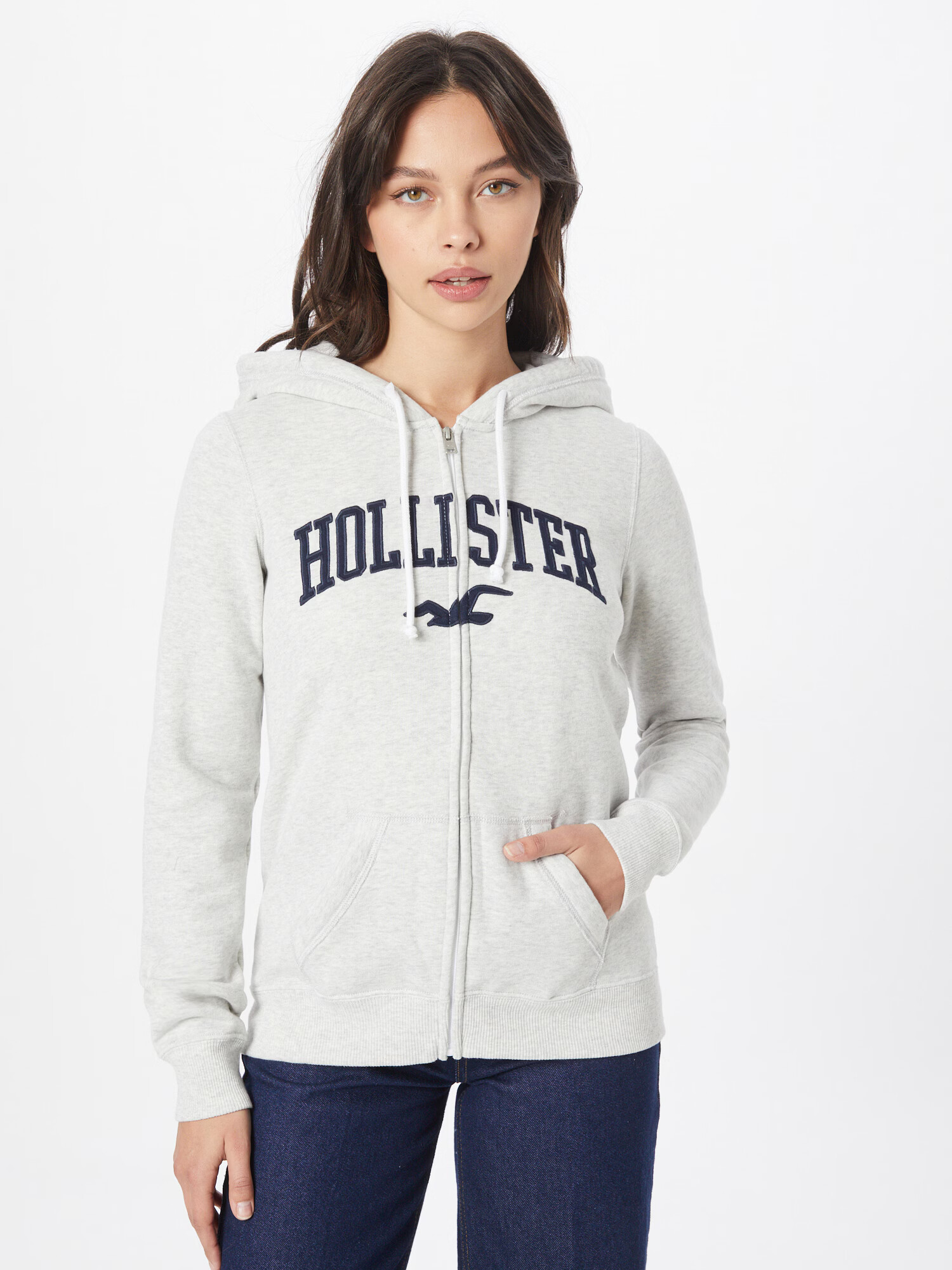 HOLLISTER Hanorac albastru noapte / gri deschis - Pled.ro