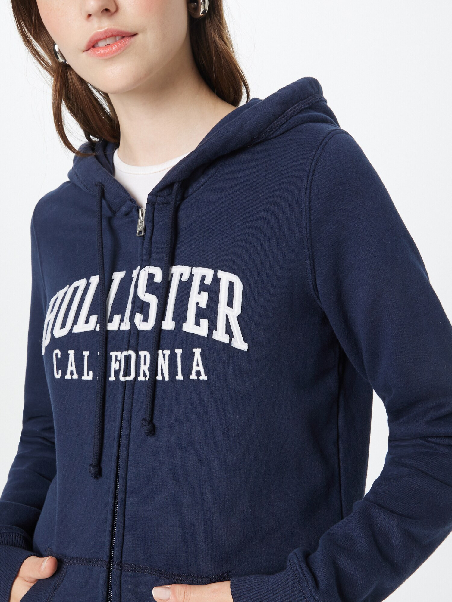 HOLLISTER Hanorac bleumarin / alb - Pled.ro