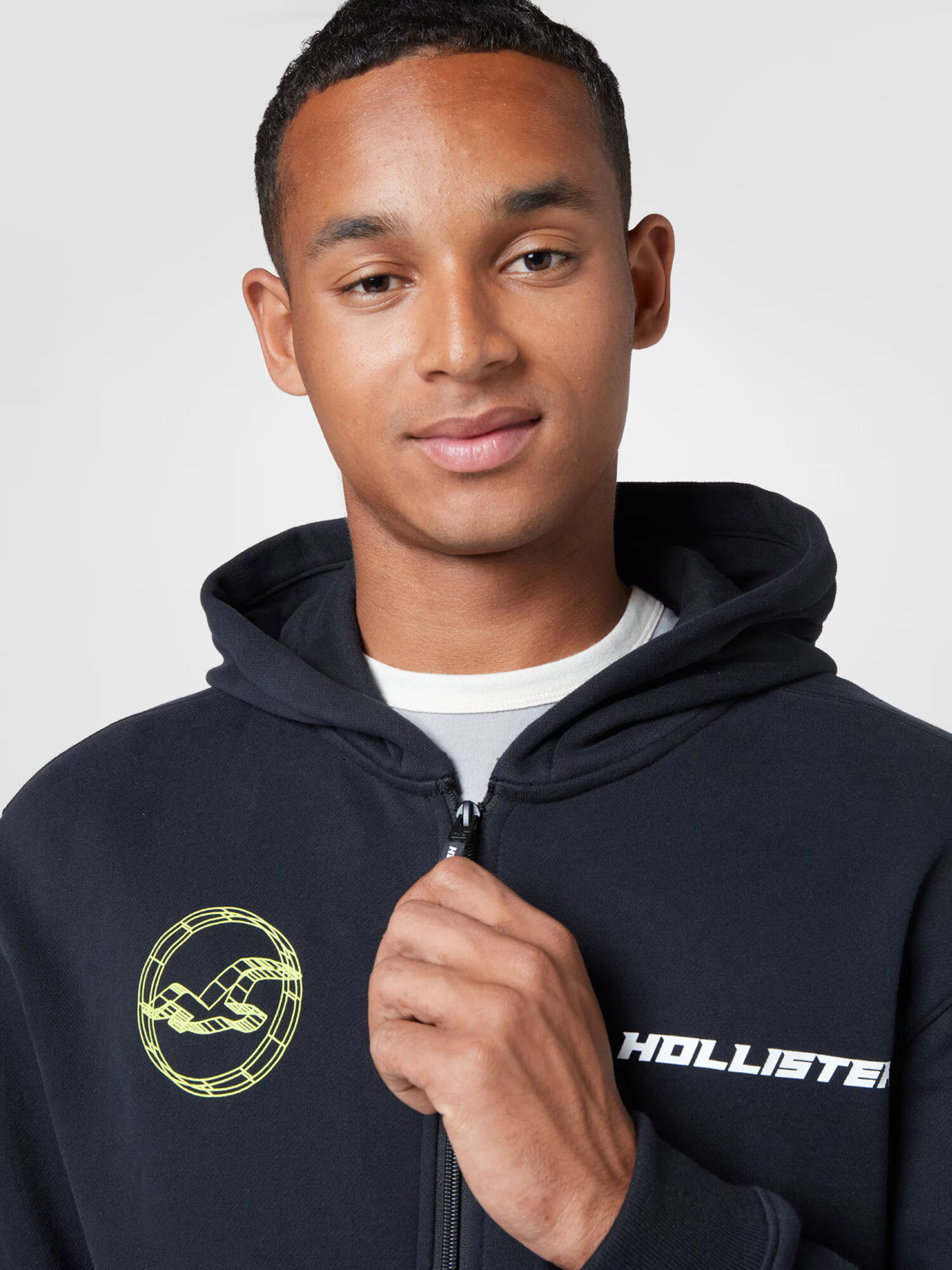 HOLLISTER Hanorac galben / negru / alb - Pled.ro