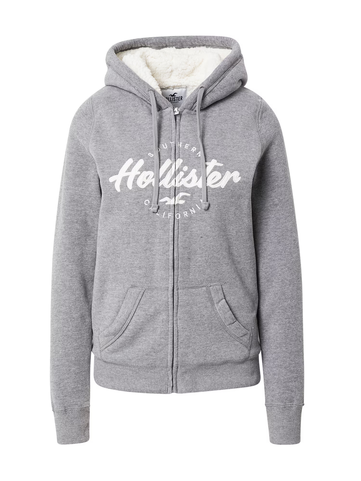 HOLLISTER Hanorac gri / alb - Pled.ro