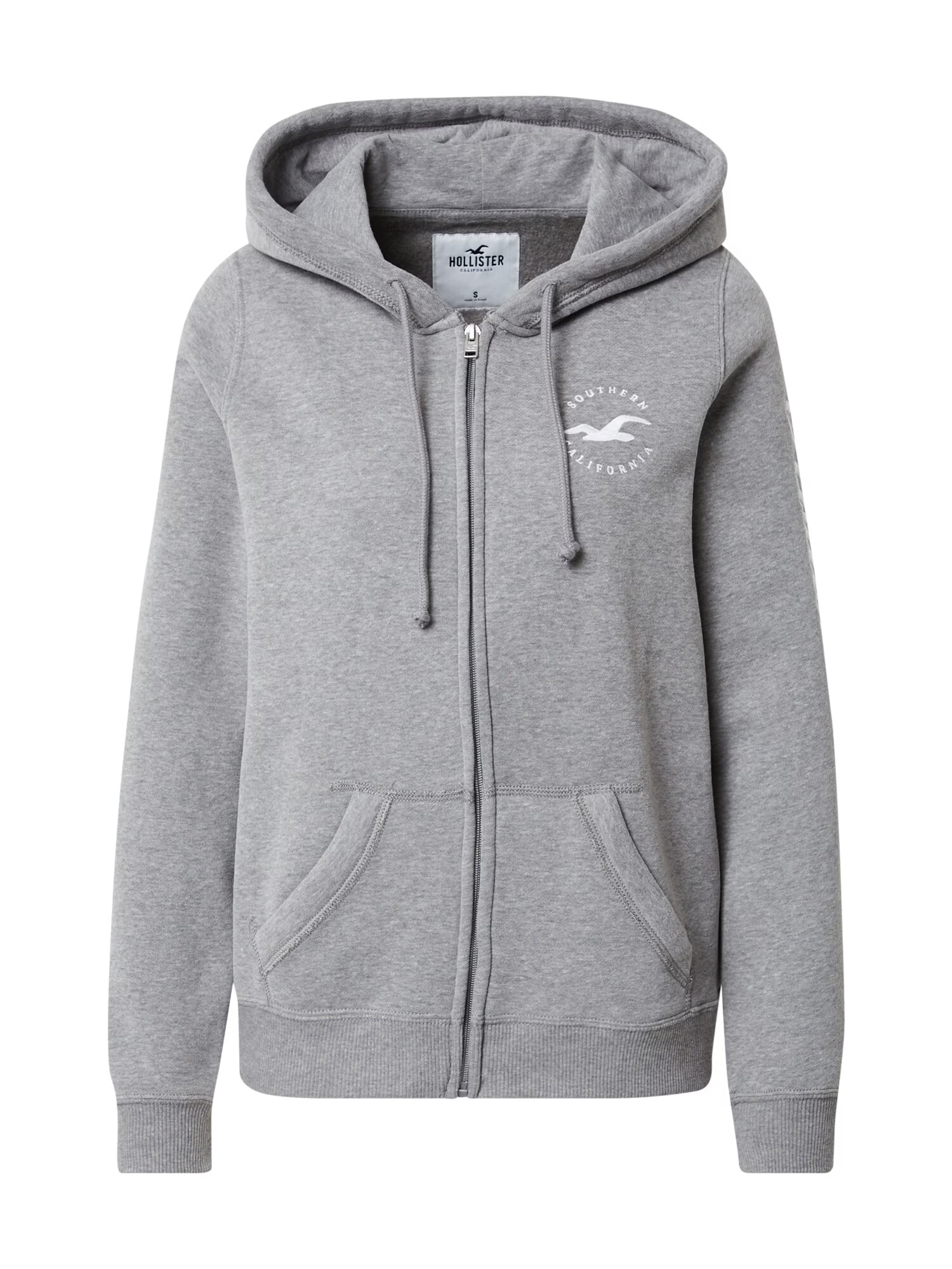 HOLLISTER Hanorac gri / alb - Pled.ro