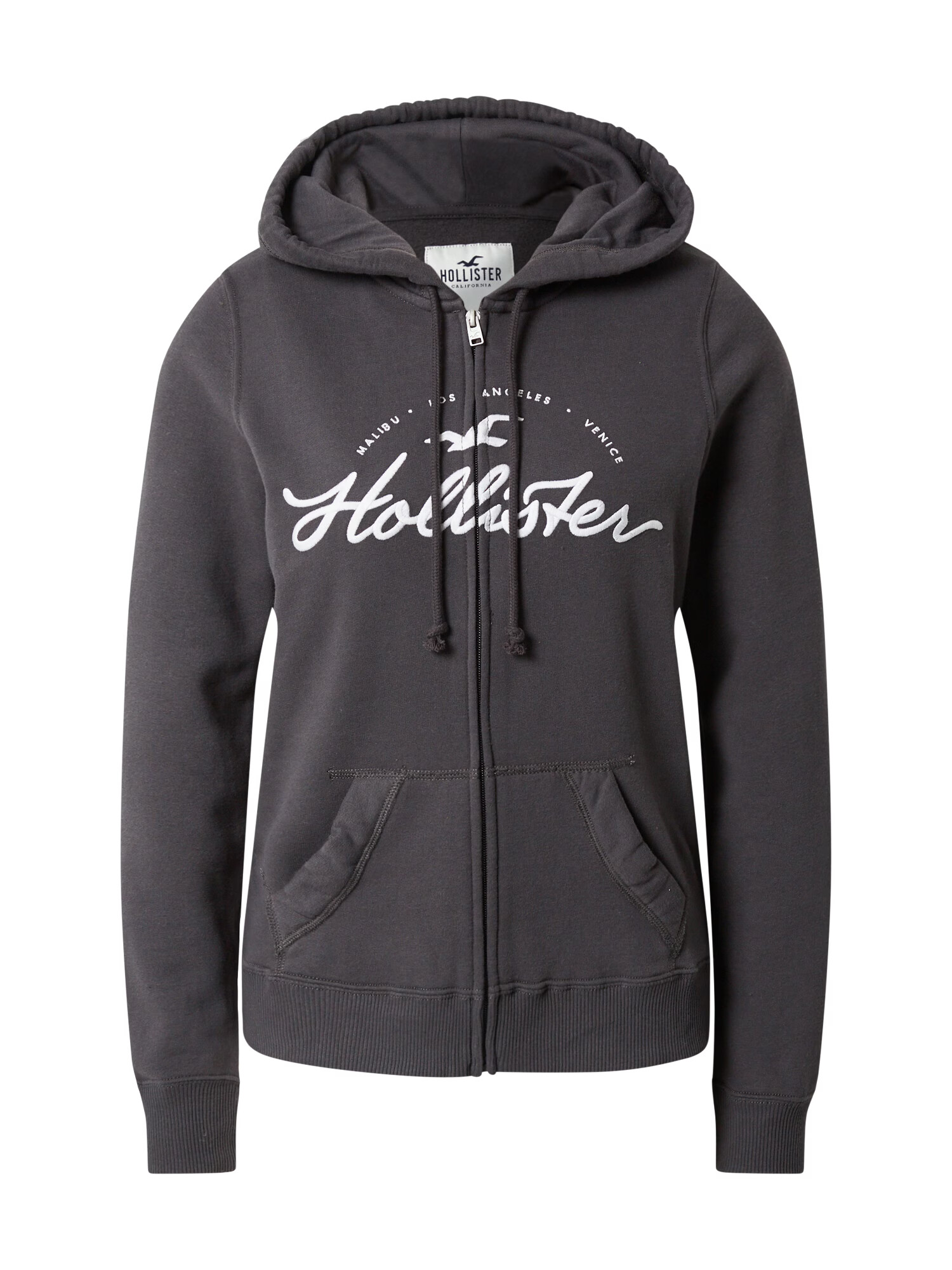 HOLLISTER Hanorac gri metalic / alb - Pled.ro