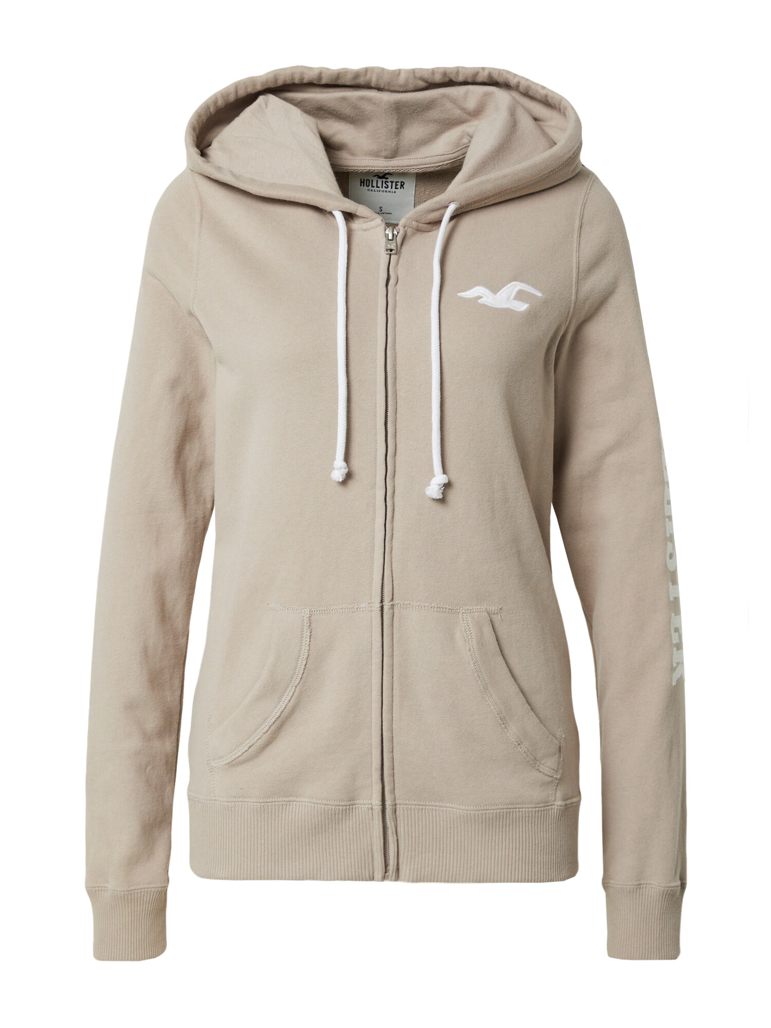 HOLLISTER Hanorac gri taupe / alb murdar - Pled.ro