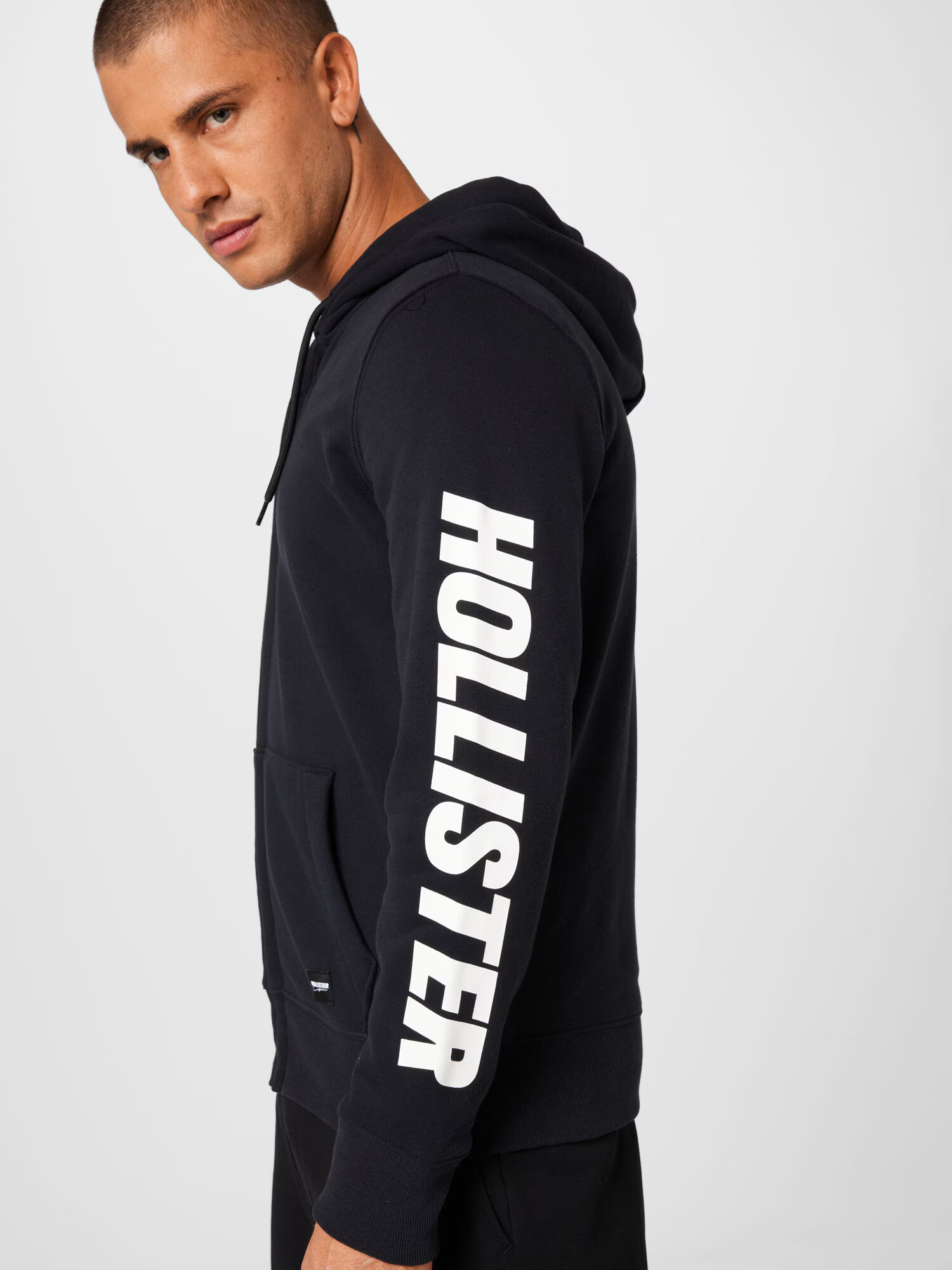 HOLLISTER Hanorac negru / alb - Pled.ro