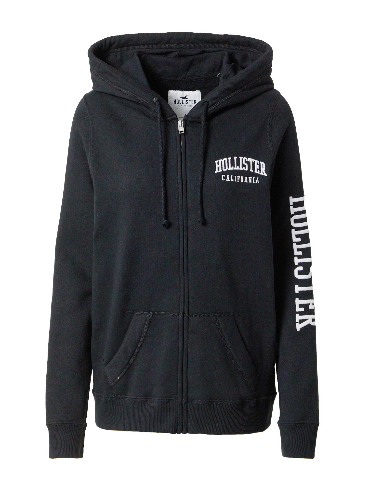 HOLLISTER Hanorac negru / alb - Pled.ro