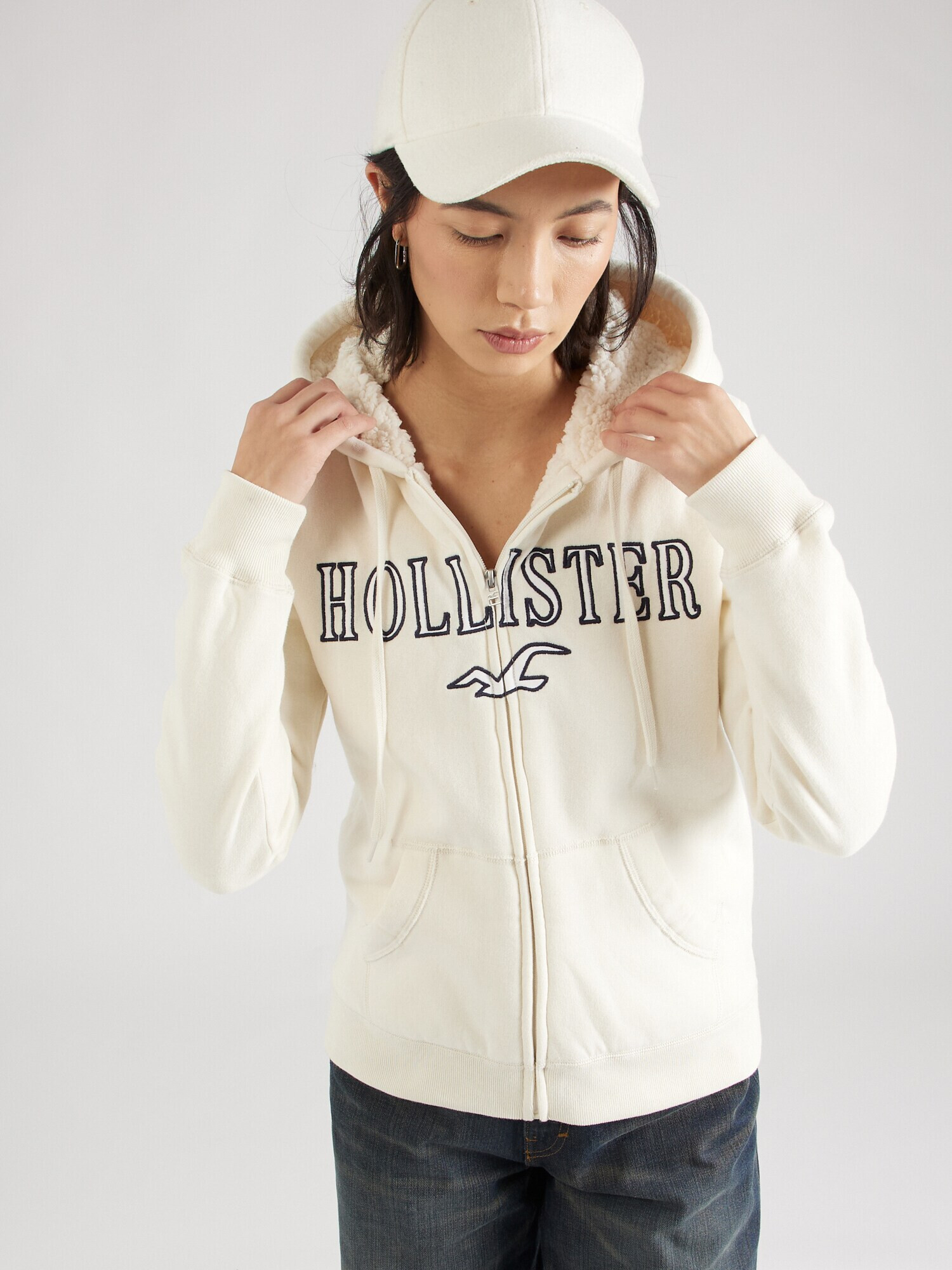 HOLLISTER Hanorac 'TECH CORE' bej deschis / bleumarin / alb - Pled.ro