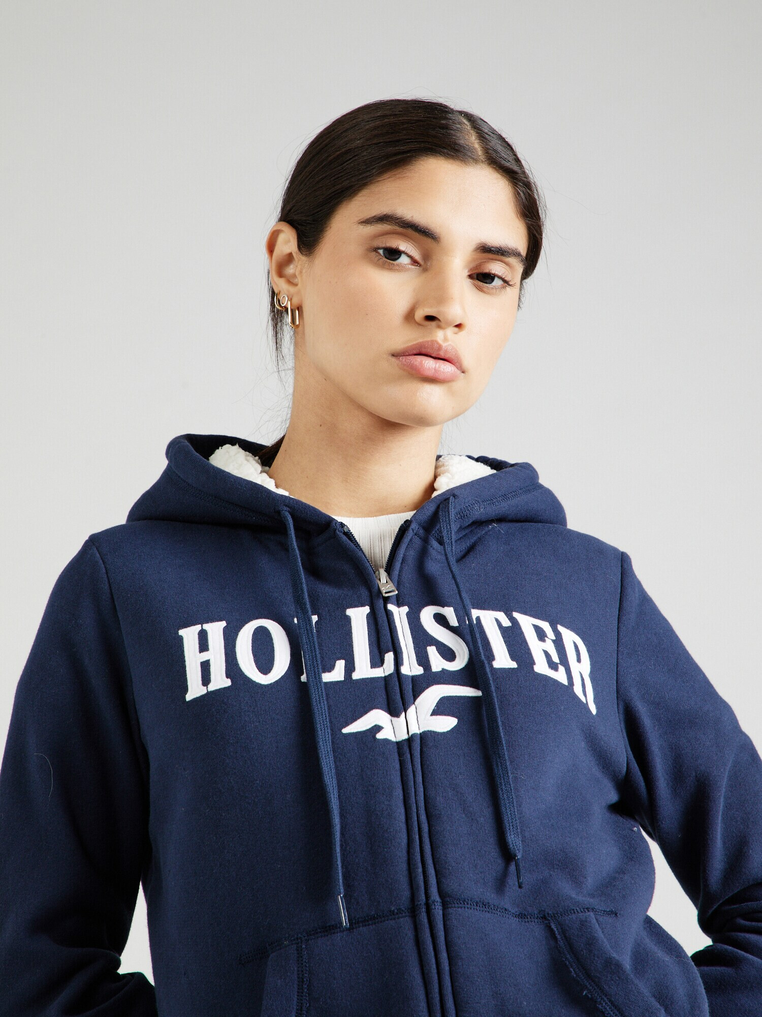 HOLLISTER Hanorac 'TECH CORE' bleumarin / alb murdar - Pled.ro