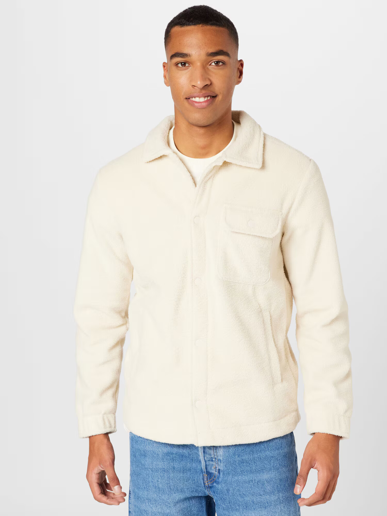 HOLLISTER Jachetă fleece crem - Pled.ro