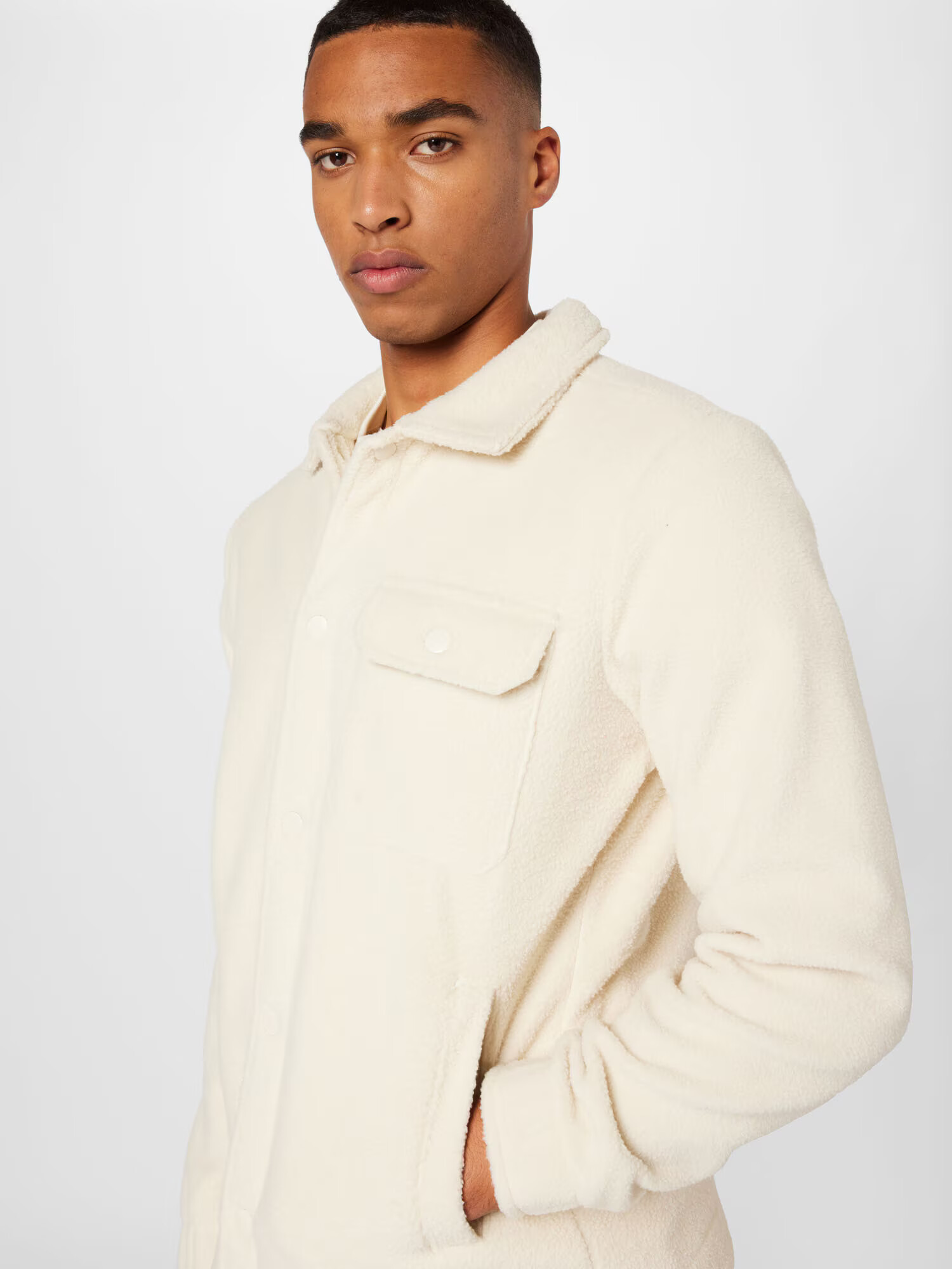 HOLLISTER Jachetă fleece crem - Pled.ro