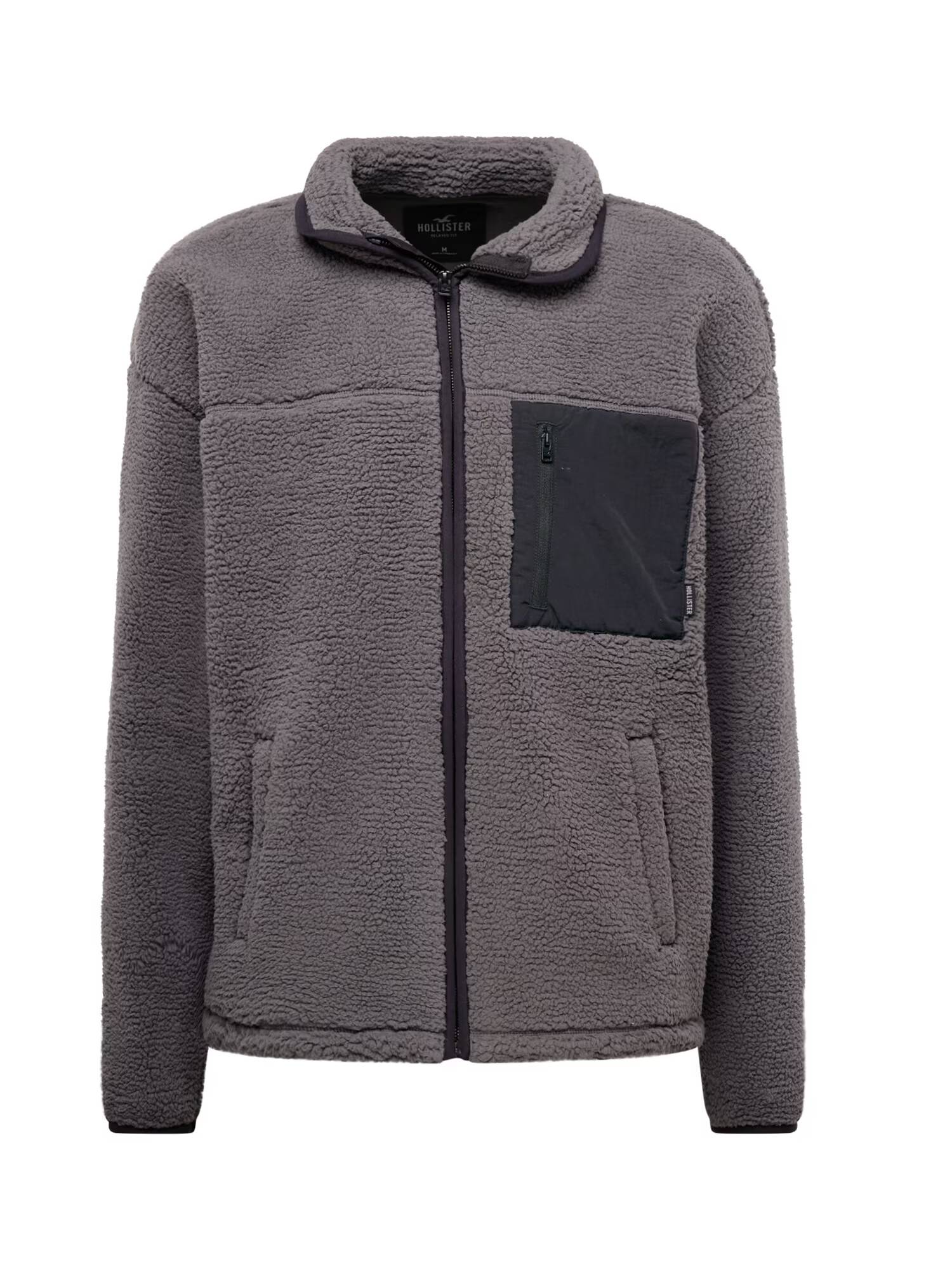 HOLLISTER Jachetă fleece 'EXTERIOR' gri închis / negru - Pled.ro