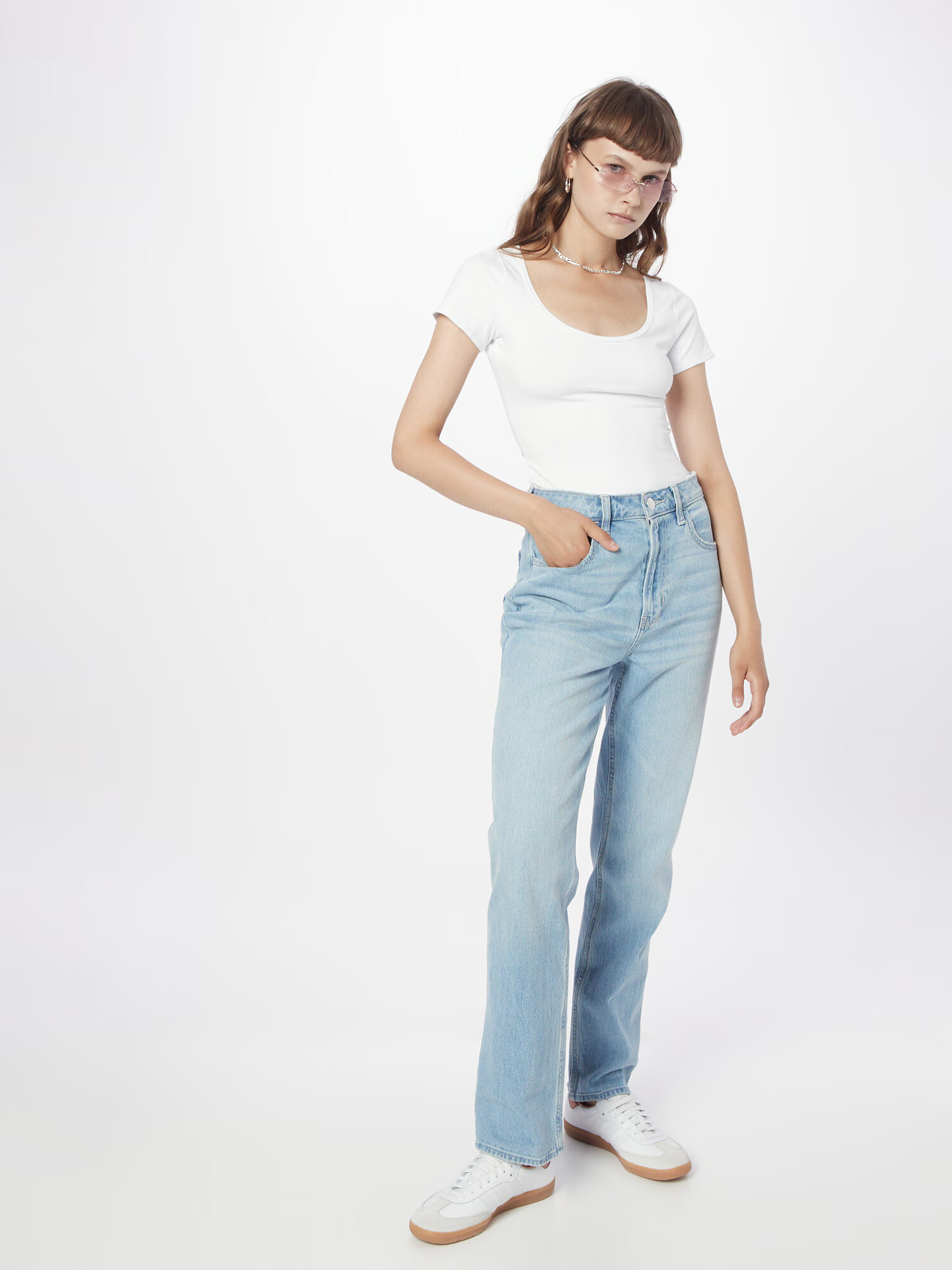 HOLLISTER Jeans albastru deschis - Pled.ro