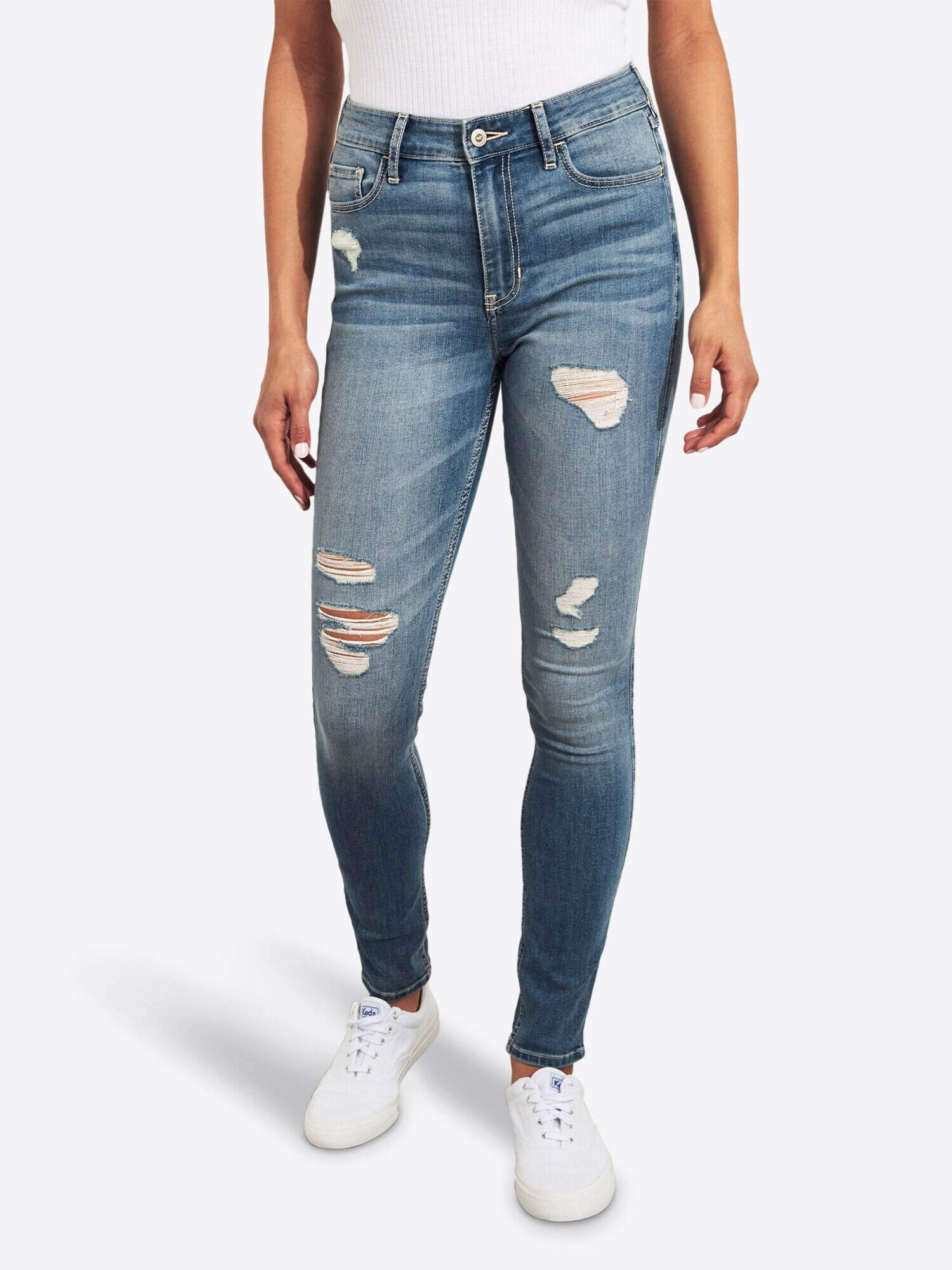 HOLLISTER Jeans 'BTS19-MD/LT DEST HRSS 34 1CC' albastru denim - Pled.ro