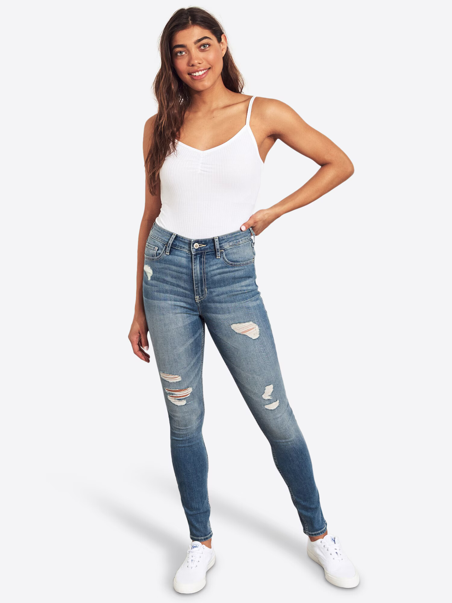 HOLLISTER Jeans 'BTS19-MD/LT DEST HRSS 34 1CC' albastru denim - Pled.ro