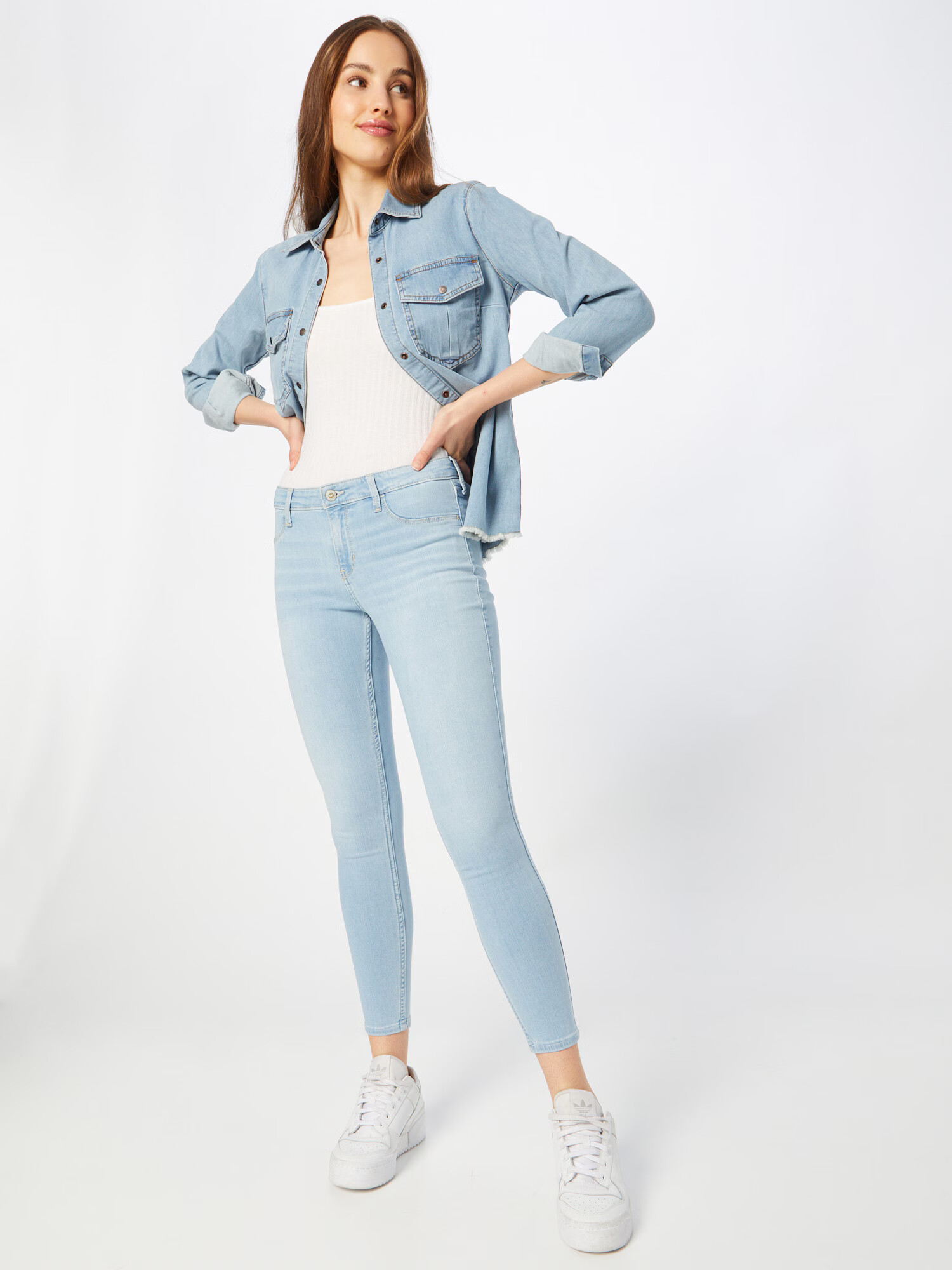 HOLLISTER Jeans 'CLEAN' albastru deschis - Pled.ro