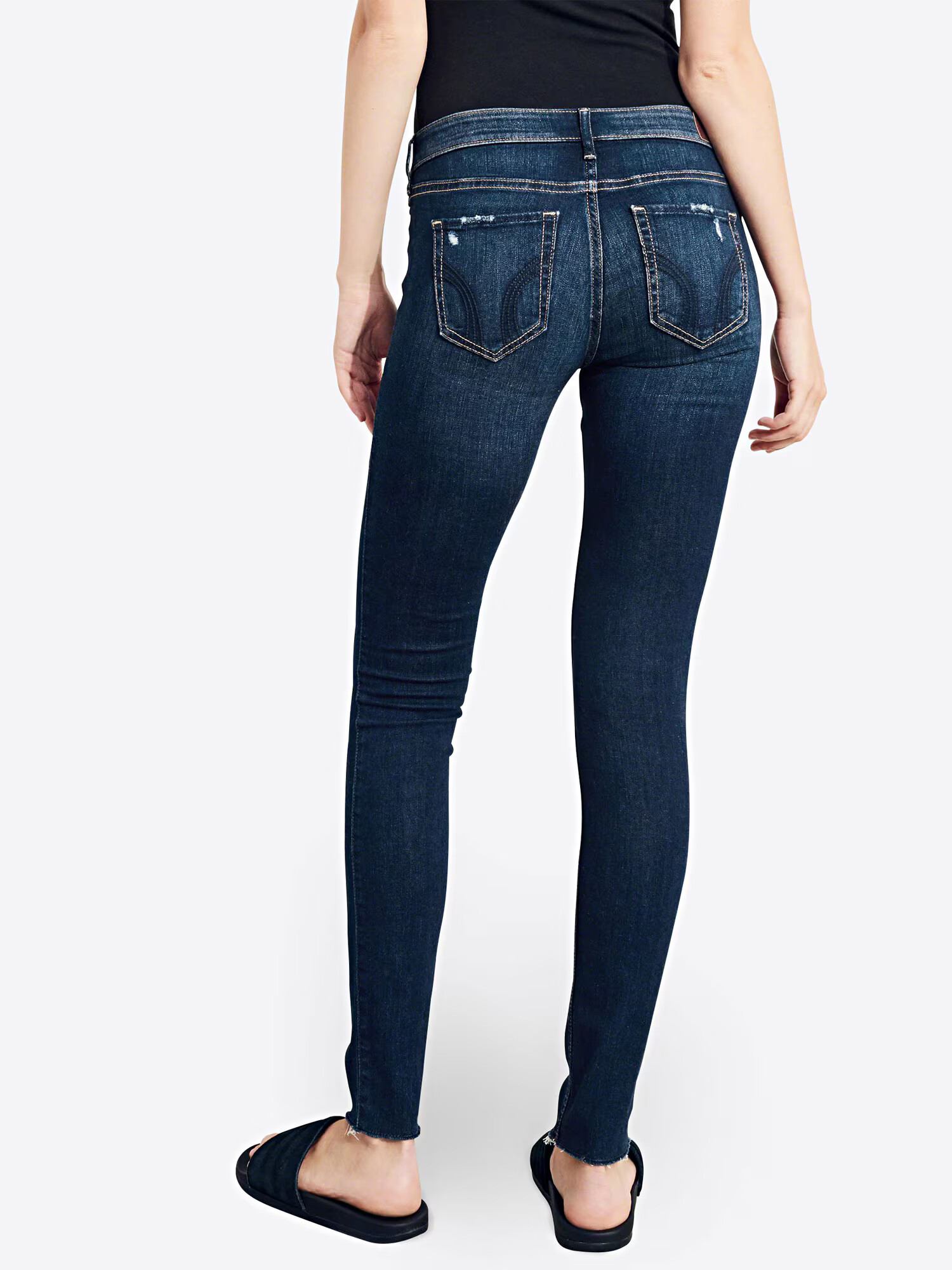 HOLLISTER Jeans 'DARK DESTROY' albastru denim - Pled.ro